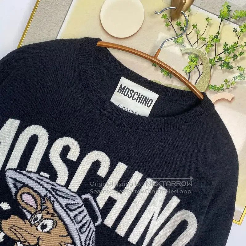 Moschino Moschino Black Wool Dress with Cartoon Graphics . Size XXS / US 00 / IT 34 - 3 Thumbnail