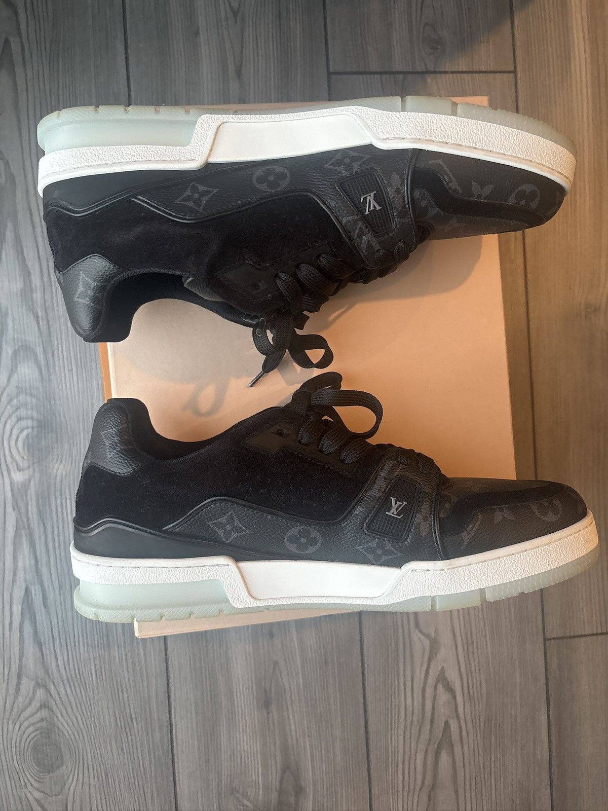 Louis Vuitton Monogram Eclipse Mens LV Trainer Sneakers Size US 9.5 / EU 42-43 - 1 Thumbnail