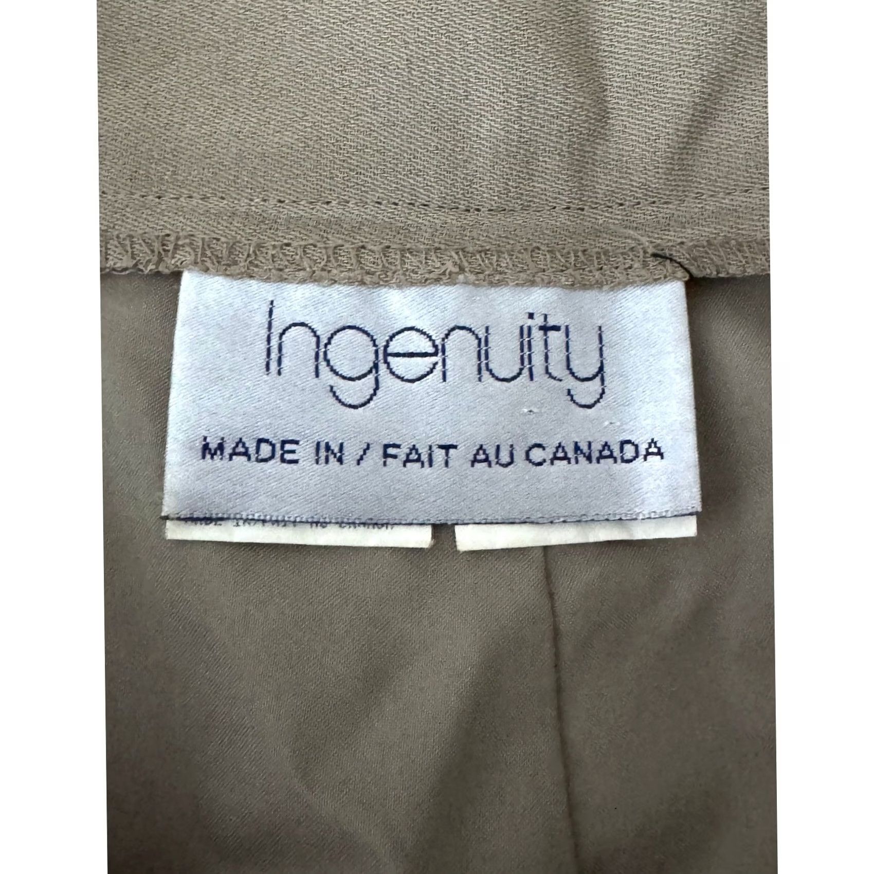Vintage Ingenuity Beige Pleated Dress Pants Womens Size 14 Poly Polyester Workwear Casual Straight Front Trousers Size 36" / US 14 / IT 50 - 7 Thumbnail