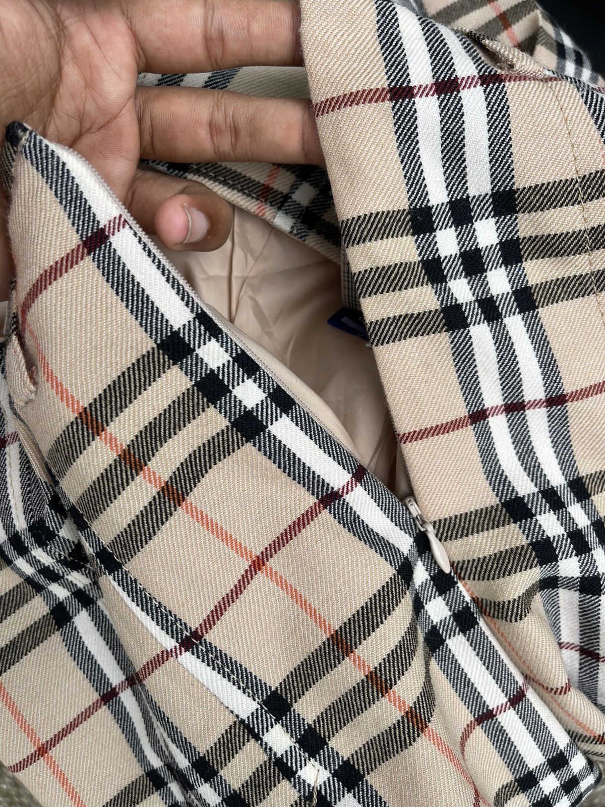 Burberry Burberry London Women's Nova Check Baggy Pleated Midi Skirt Size 29" - 7 Thumbnail