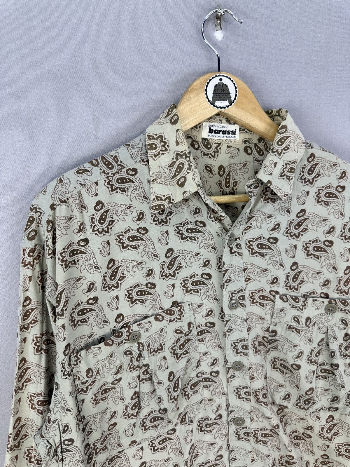 Japanese Brand Vittorio Carini Barassi Rayon Shirt Size US XL / EU 56 / 4 - 2 Thumbnail