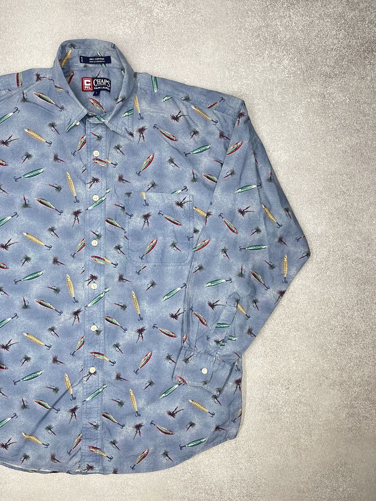 Chaps Ralph Lauren × Polo Ralph Lauren × Vintage Vintage Polo Ralph Lauren Chaps Shirt Full Fishing Print Y2K Size US XL / EU 56 / 4 - 3 Thumbnail