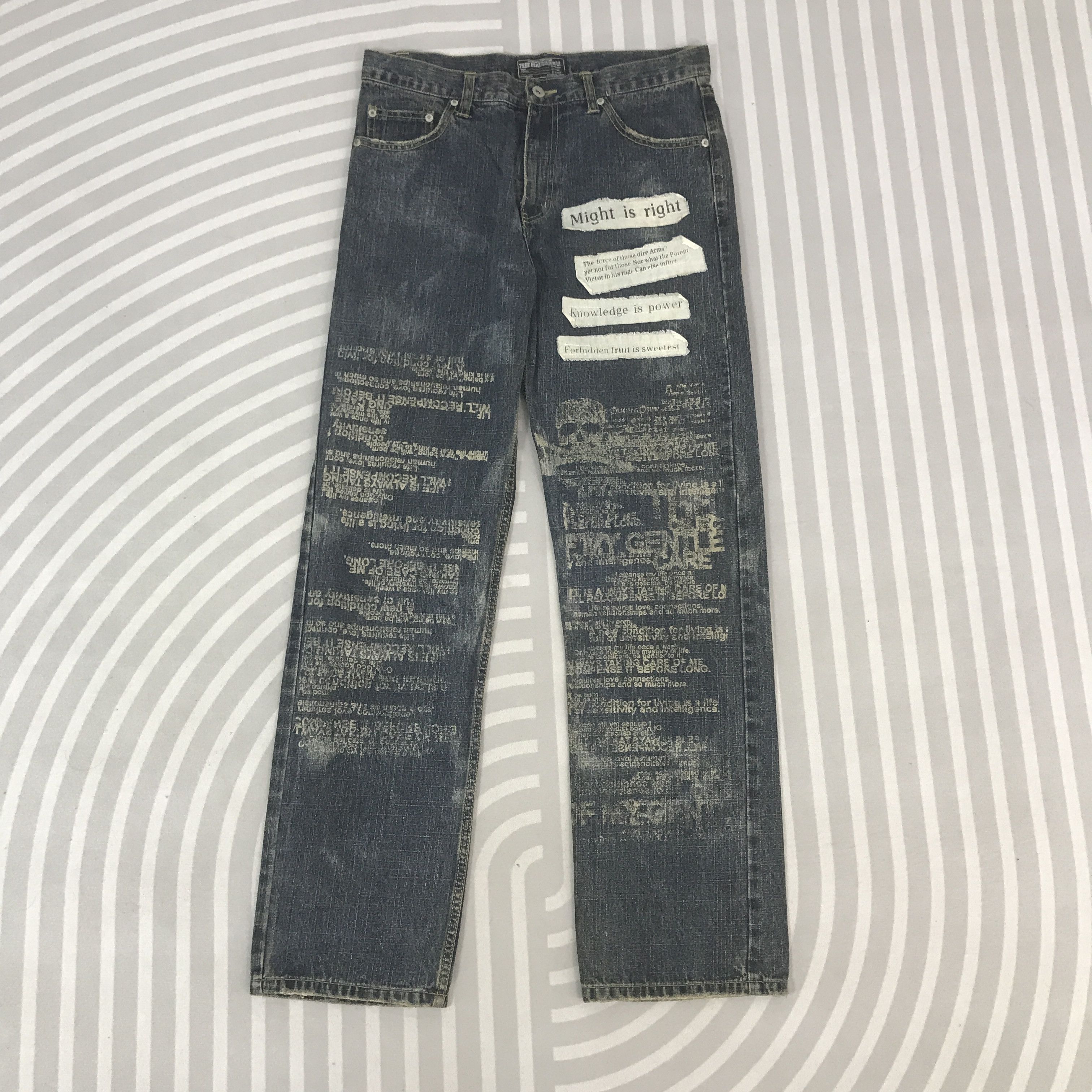Japanese Brand Gothic style design Free Beat japan Denim pants K54B14 Size US 32 / EU 48 - 1 Thumbnail