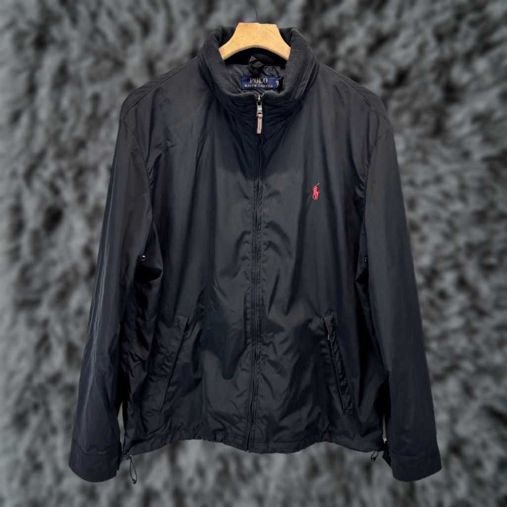Polo Ralph Lauren Black Jacket Sz X-Large Men Black Hood In Collar