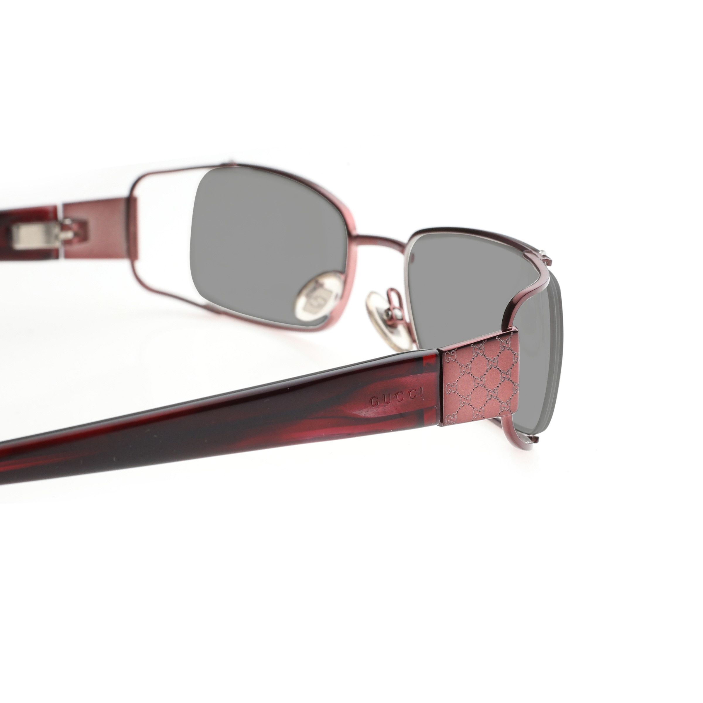 Gucci Gucci '00s Cherry Red Monogram Rectangular Sunglasses Size ONE SIZE - 2 Thumbnail