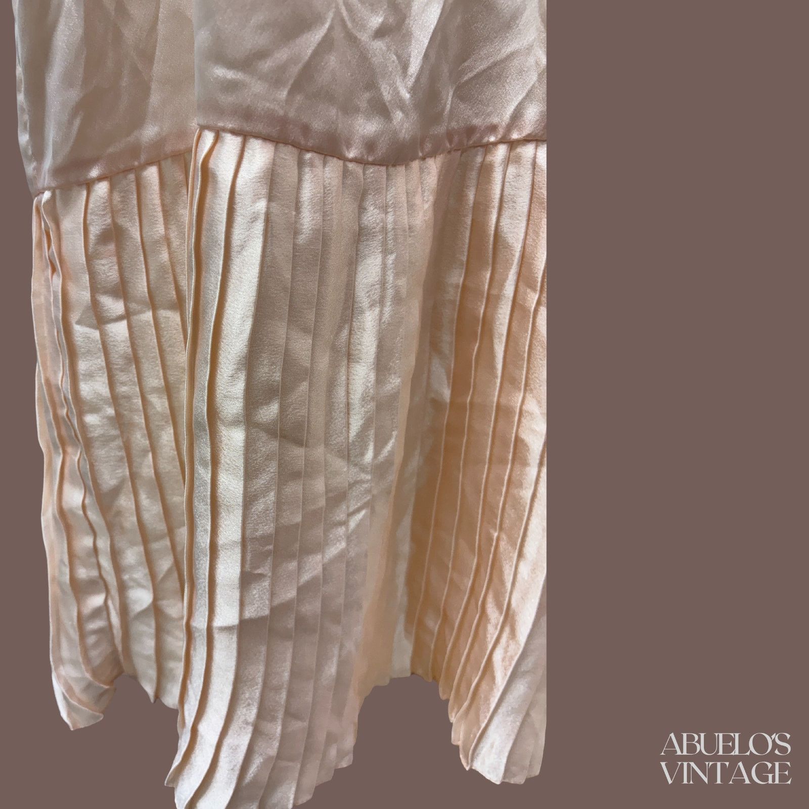 Jessica McClintock VTG Satin Slip Dress | Scott McClintock Peach | 90s Romantic Size M / US 6-8 / IT 42-44 - 2 Thumbnail