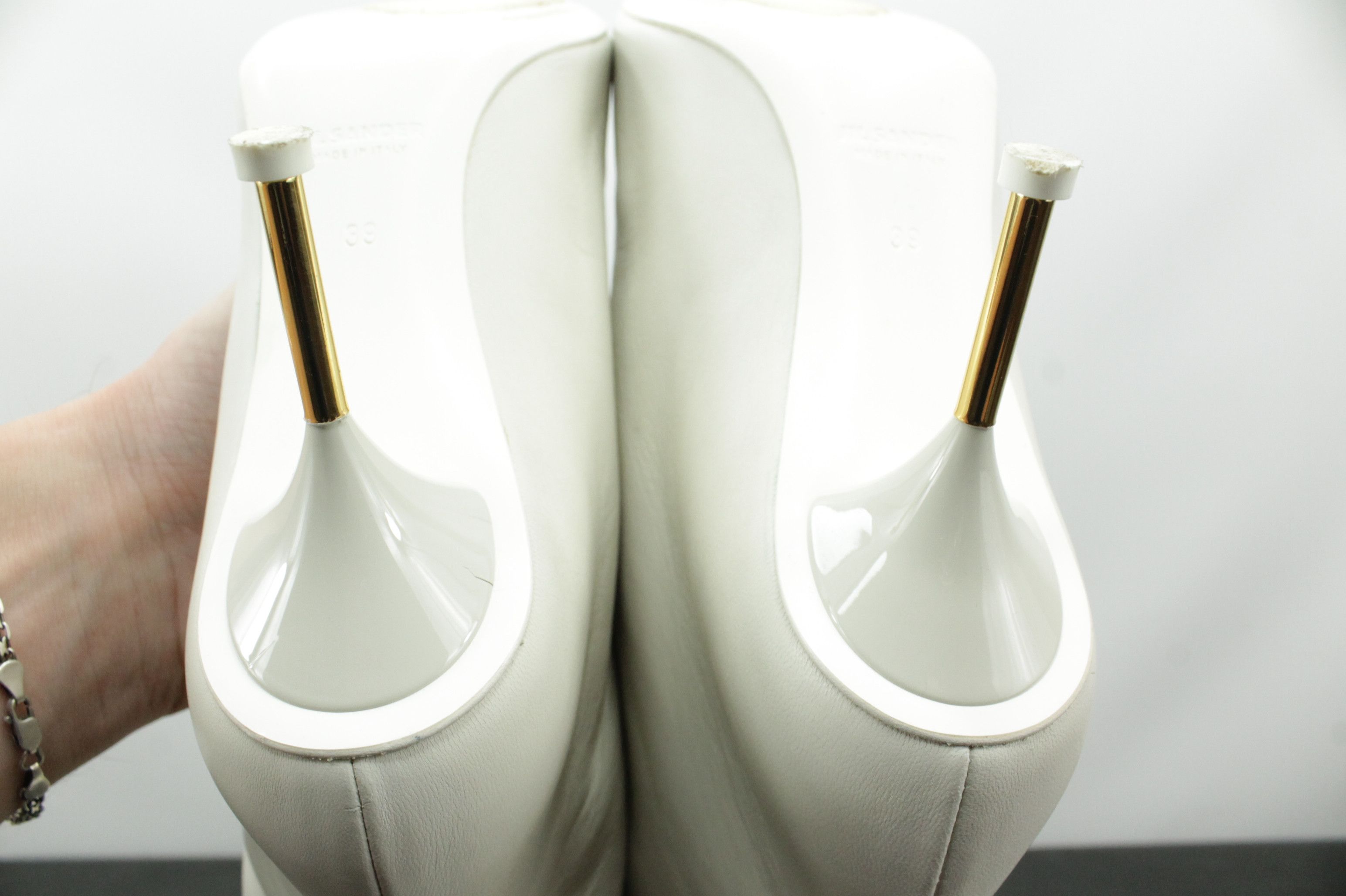 Jil Sander Jil Sander Mid-Length Heel White Leather Boots Size US 8 / IT 38 - 12 Thumbnail
