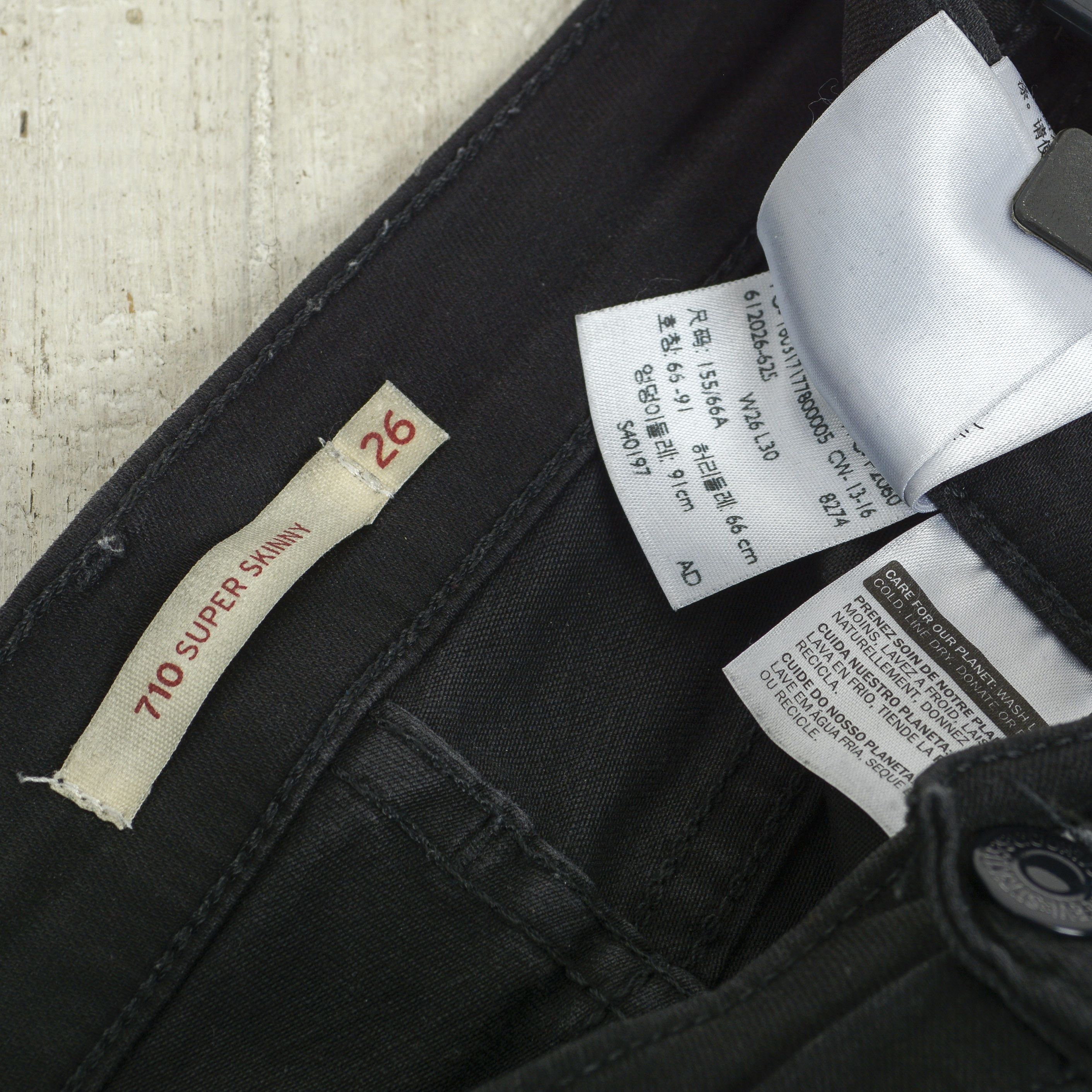 Levi's 710 Super Skinny W26 L30 Denim Jeans Slim Trousers Pants Size 26" / US 2 / IT 38 - 6 Thumbnail
