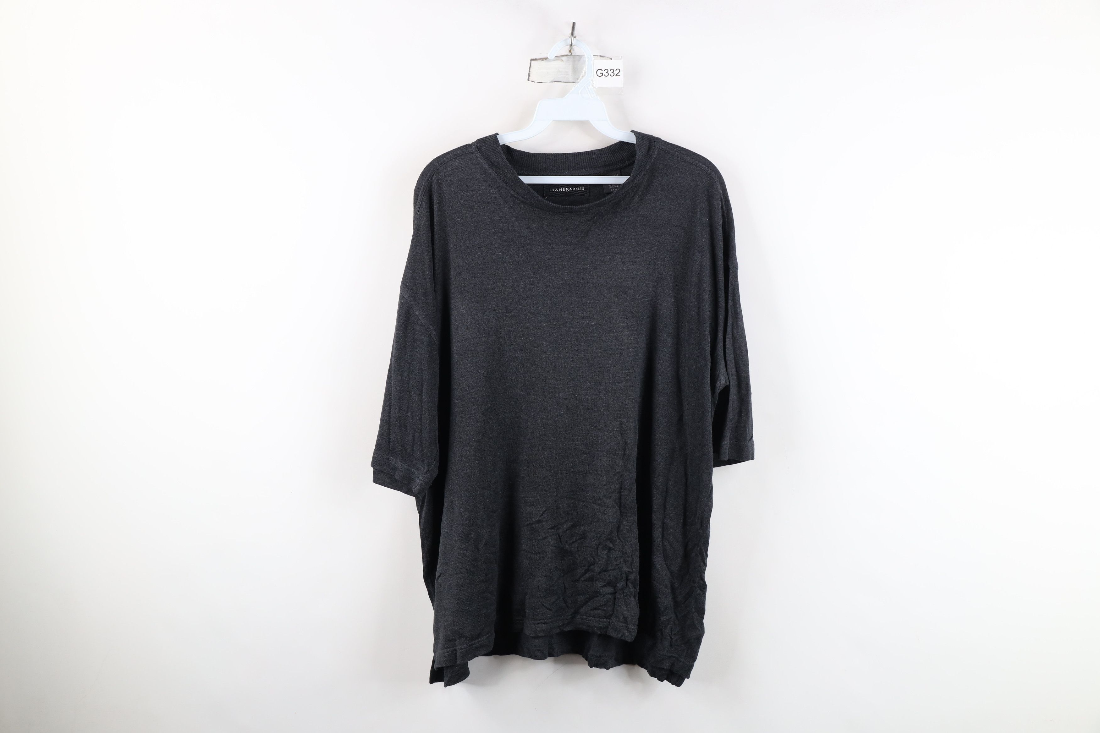 Vintage Vintage 90s Streetwear Blank Boxy Fit Silk Knit T-Shirt Gray Size L / US 10 / IT 46 - 1 Thumbnail