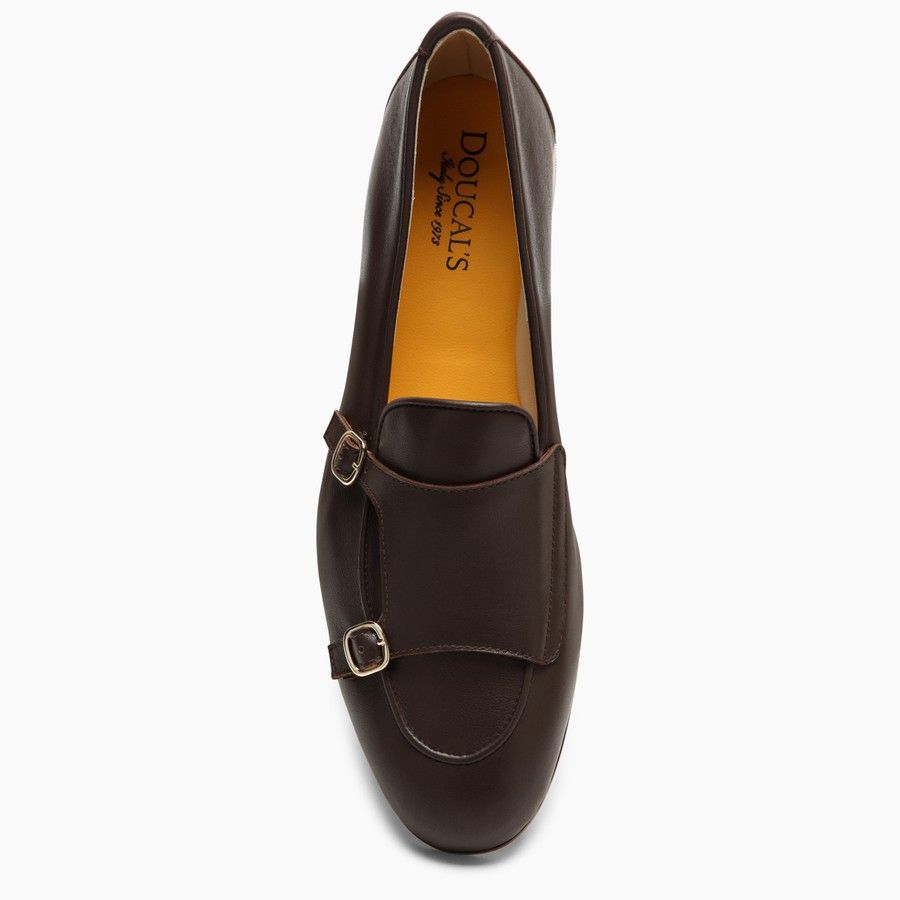 Doucal's o1d2blof0824 Leather Double Buckle Loafer in Brown Size US 6 / IT 36 - 3 Thumbnail