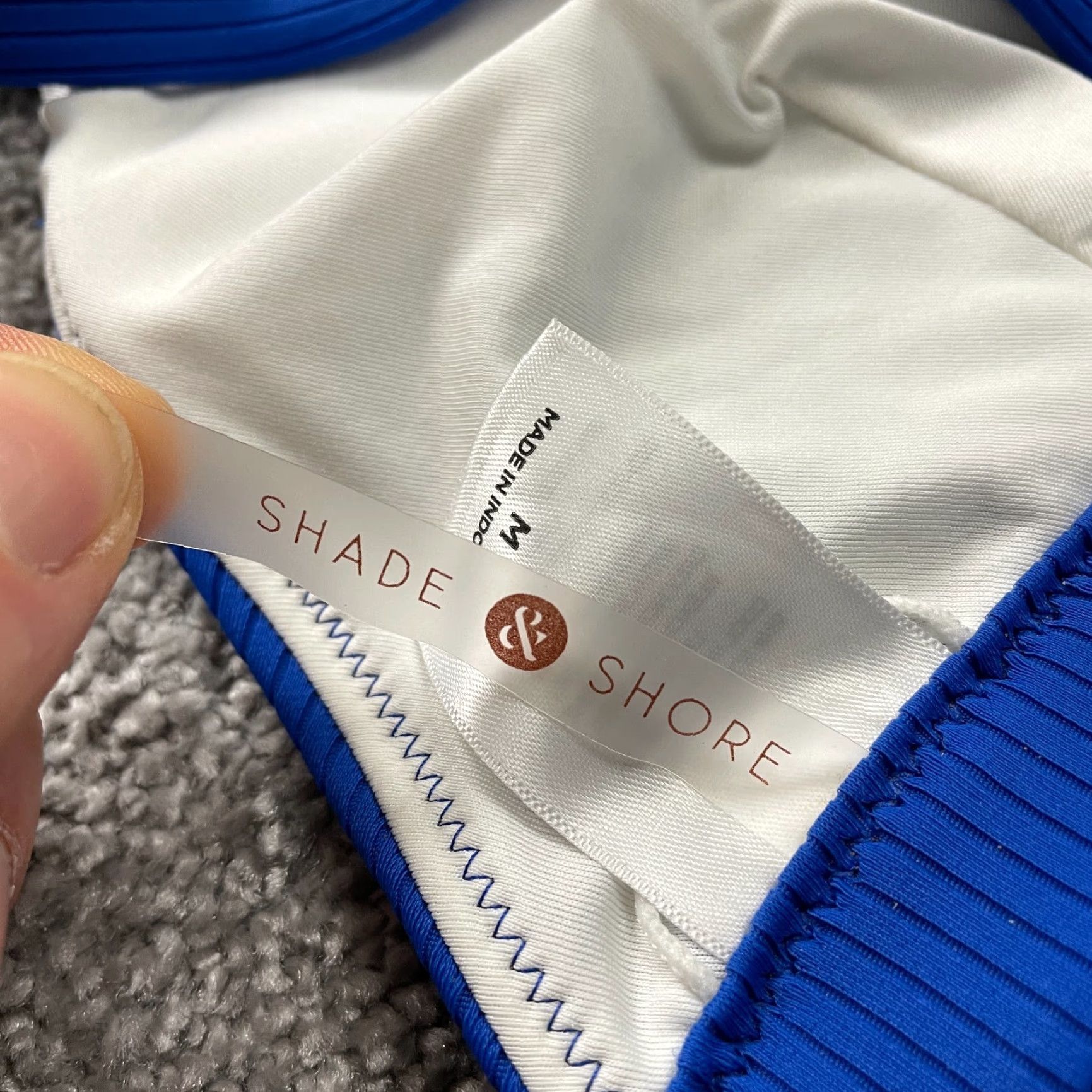 Vintage Shade & Shore Bikini Top Womens M Blue Triangle Spaghetti Strap Beach Swimwear Top Adult Regular Medium Blue Womens Size M / US 6-8 / IT 42-44 - 7 Thumbnail