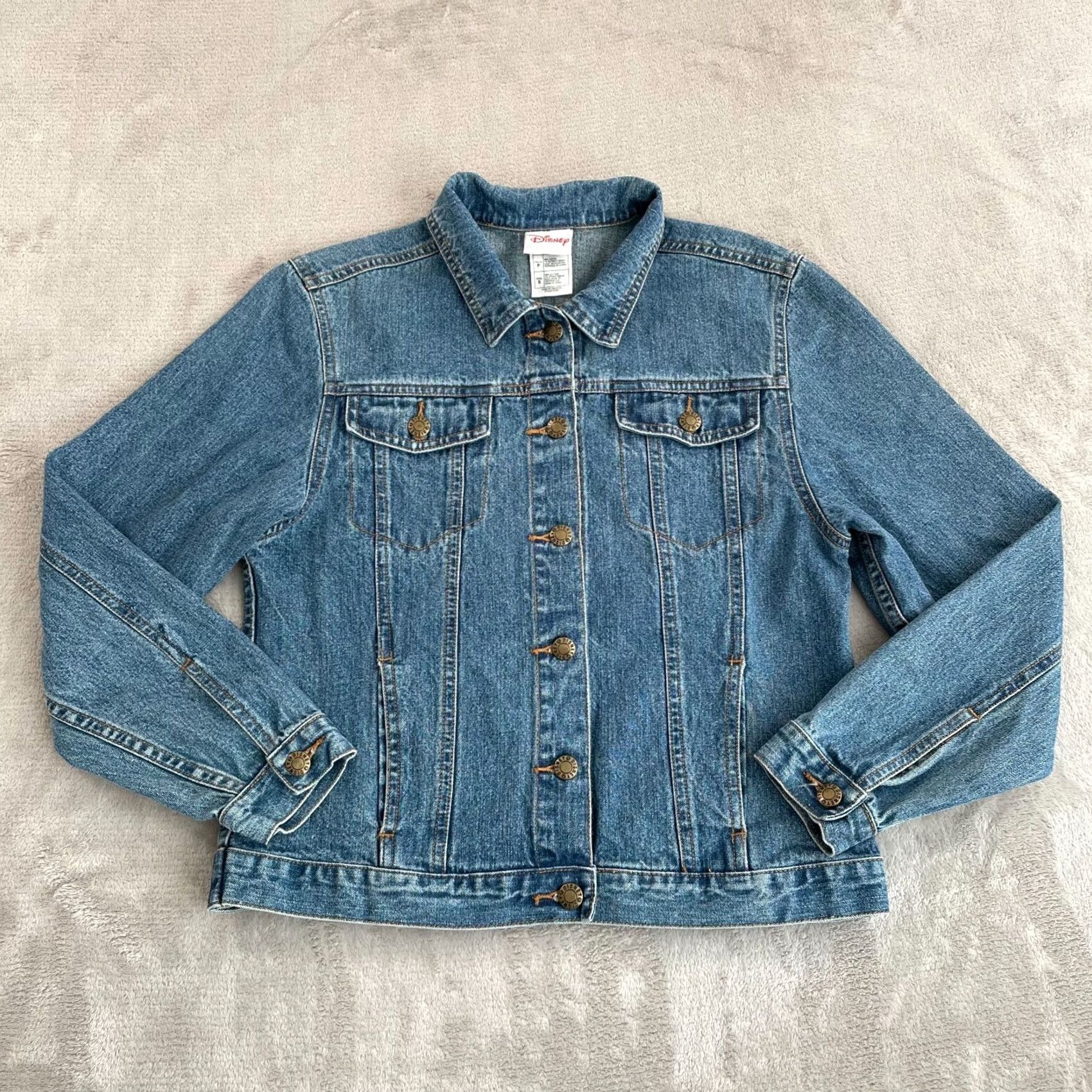 Disney VINTAGE Disney Mickey Mouse Denim Jacket Women Small Blue Embroidered Logo Trucker Size 28" / US 6 / IT 42 - 4 Thumbnail