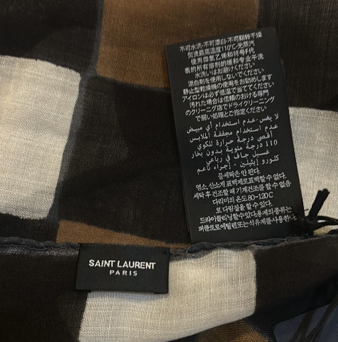 Saint Laurent Paris Saint Laurent Square Checkboard Bandana in Wool 65 x 65 CM Size ONE SIZE - 4 Thumbnail