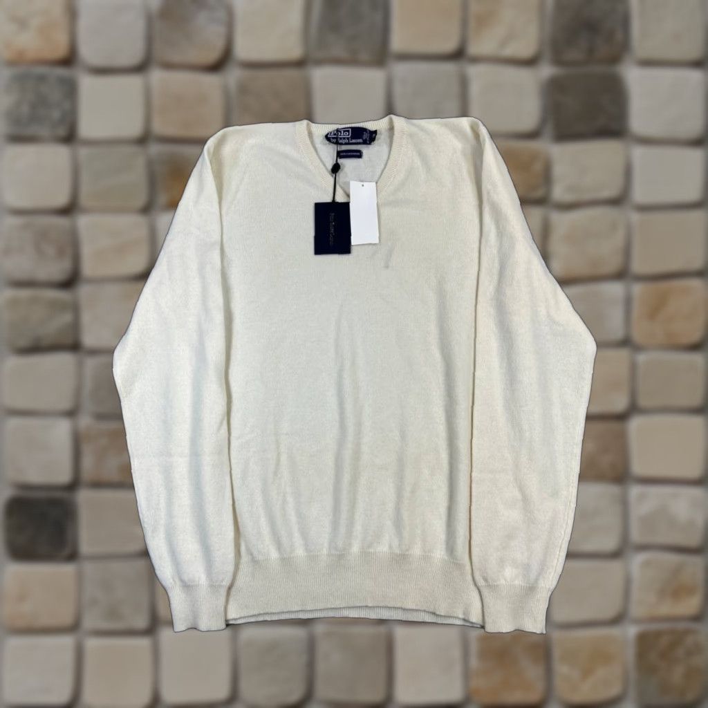 Polo Ralph Lauren Polo By Ralph Lauren Sweater Mens Medium Beige Cashmere Knit Pullover New* Size US M / EU 48-50 / 2 - 1 Thumbnail