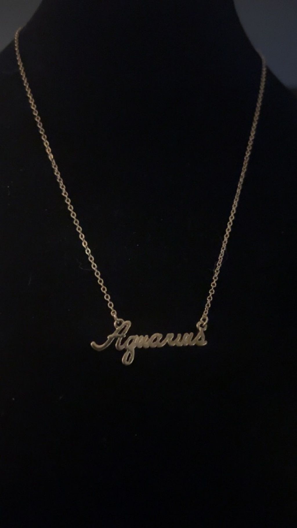 The Unbranded Brand Women's Unbranded Gold Tone Aquarius Script Necklace One Siz Size ONE SIZE - 2 Thumbnail