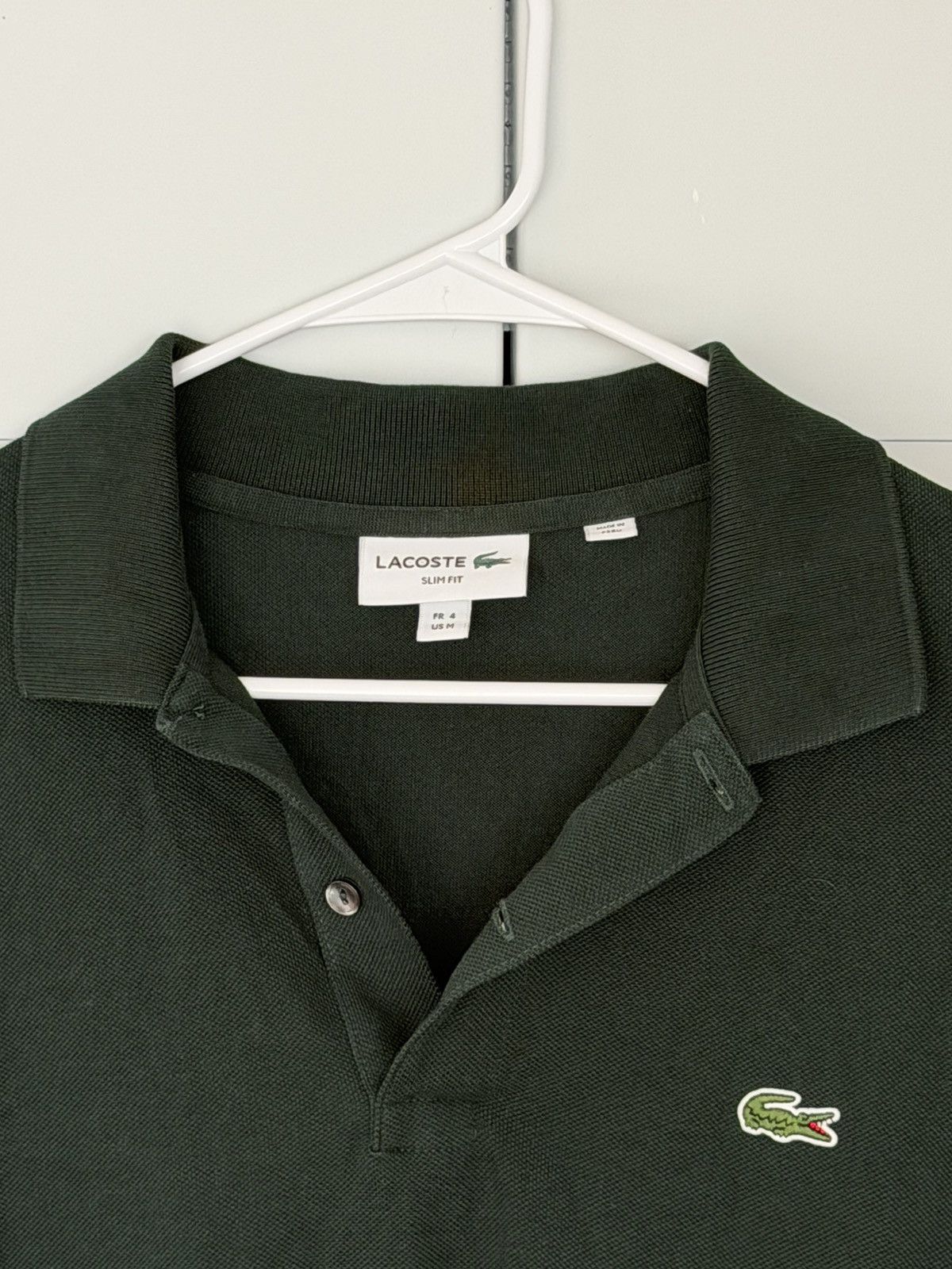 Lacoste Lacoste Dark Green Long Sleeve Polo (Slim Fit) Size US M / EU 48-50 / 2 - 3 Thumbnail