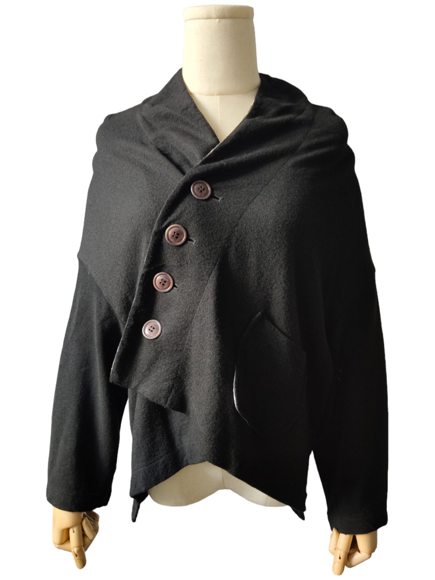 Tricot Comme des Garcons Comme Des Garcons Tricot Black Thin Wool 4-Buttoned Cardigan Size S / US 4 / IT 40 - 5 Thumbnail