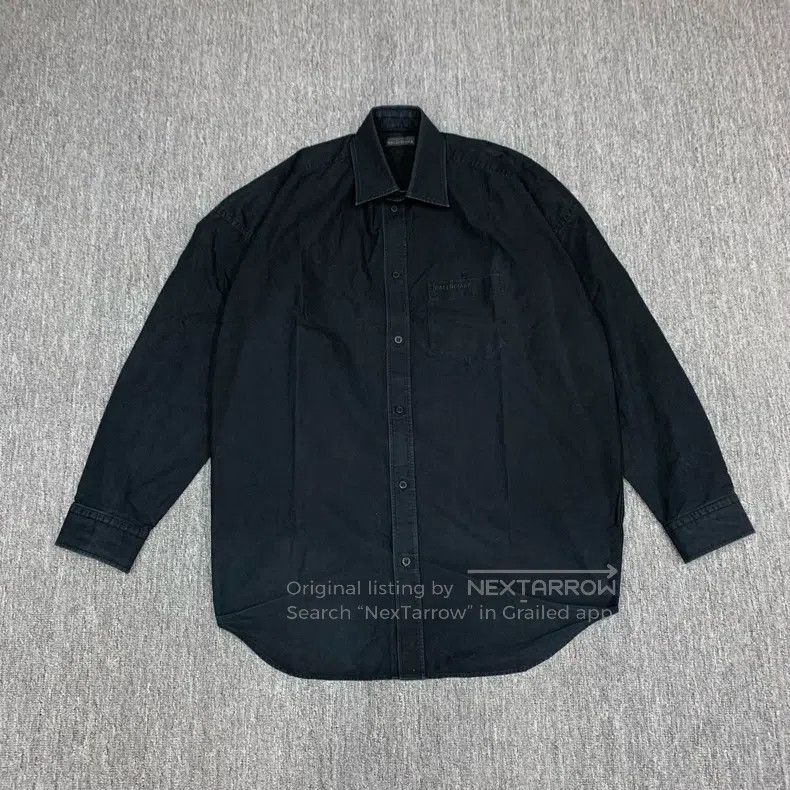 Balenciaga Balenciaga Black Washed Destroyed Old Shirt Jacket Size XS / US 0-2 / IT 36-38 - 1 Thumbnail
