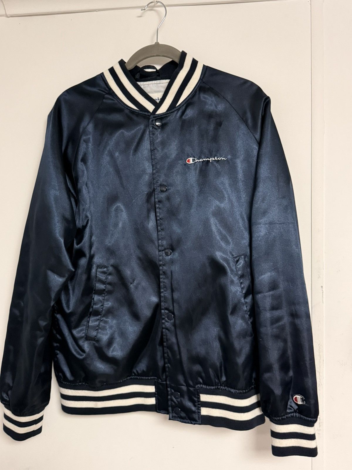 Champion × Supreme Supreme x Champion s/s11 Satin Varsity Jacket Size US L / EU 52-54 / 3 - 1 Thumbnail