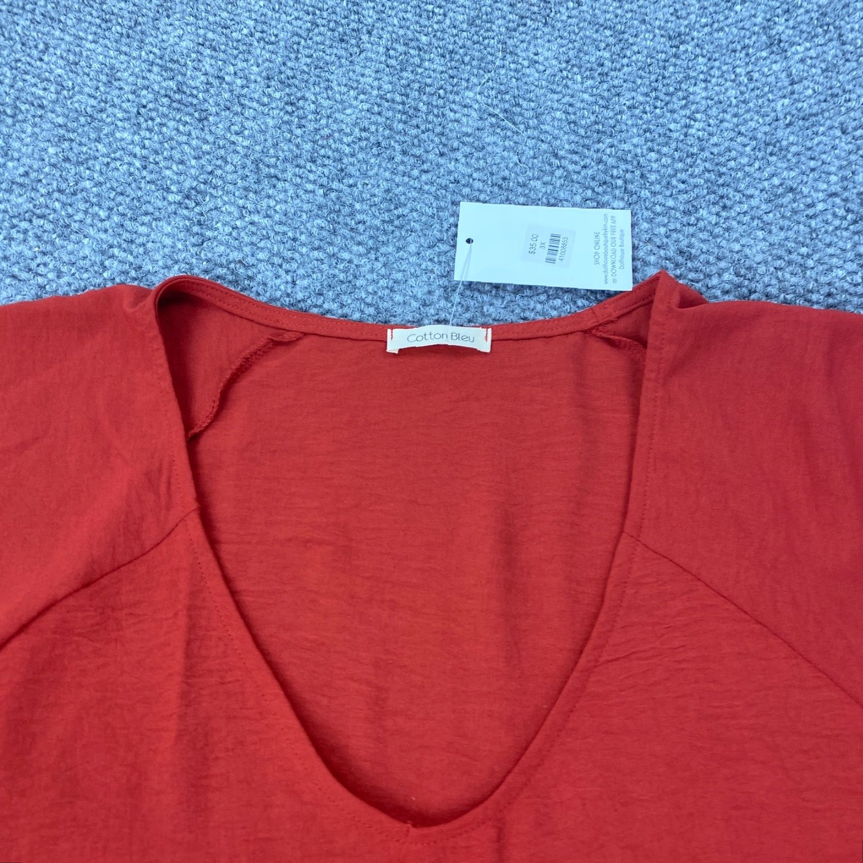 Vintage Cotton Beu Womens Shirt 3X Burnt Orange Long Sleeve Oversized Ballon Sleeve Blouse Shirt Casual Womens 3X Orange Size XXL / US 16-18 / IT 52-54 - 2 Thumbnail