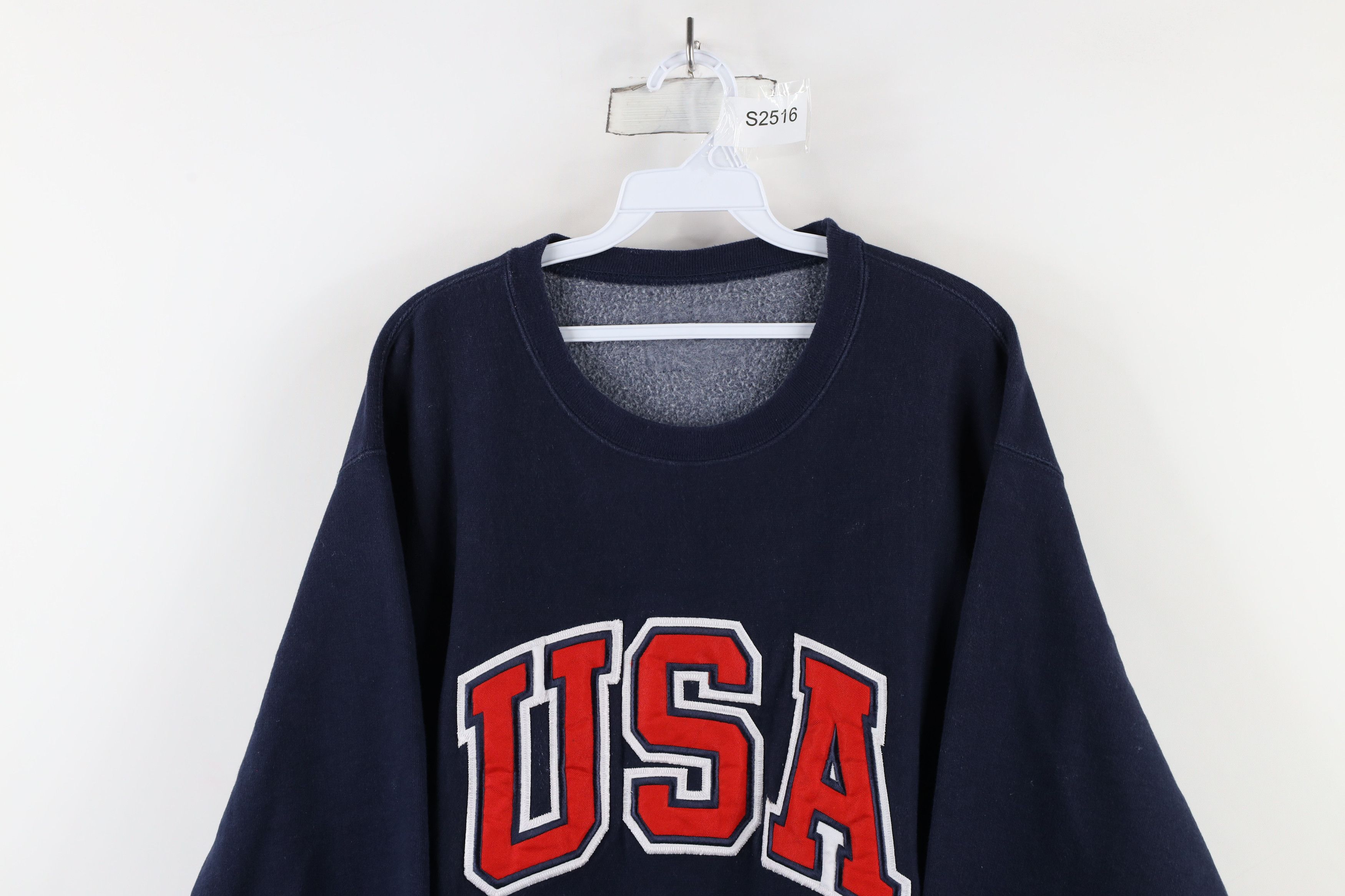 Vintage Vintage 90s Streetwear Spell Out USA Heavyweight Sweatshirt Size US L / EU 52-54 / 3 - 2 Thumbnail