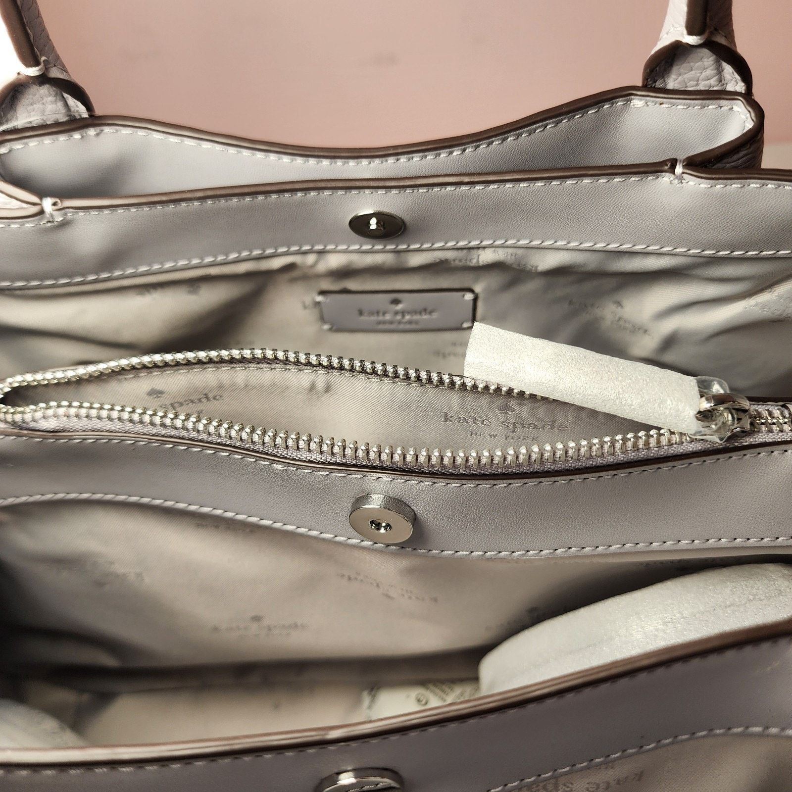 Kate Spade NWT KATE SPADE K8134 DUMPLING LARGE SATCHEL Mountain Grey Size ONE SIZE - 7 Thumbnail