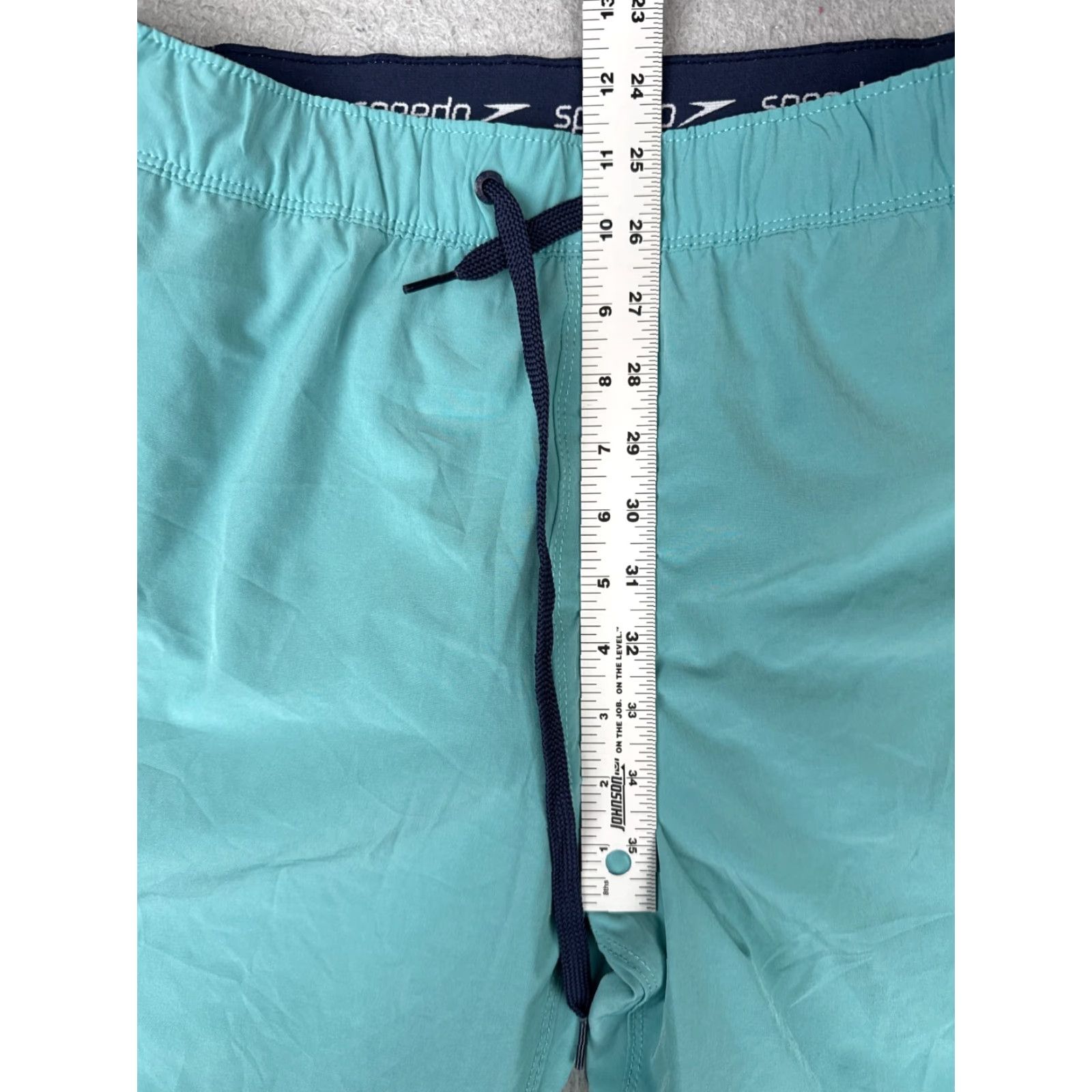 Speedo Speedo Swim Trunks Mens M Teal Elastic Drawstring Lined Polyester Beach Bottoms Size ONE SIZE - 7 Thumbnail