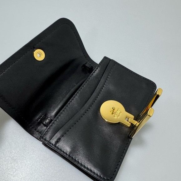 Moschino Moschino Logo-Plaque Leather Clutch Bag Black Gold Size ONE SIZE - 6 Thumbnail