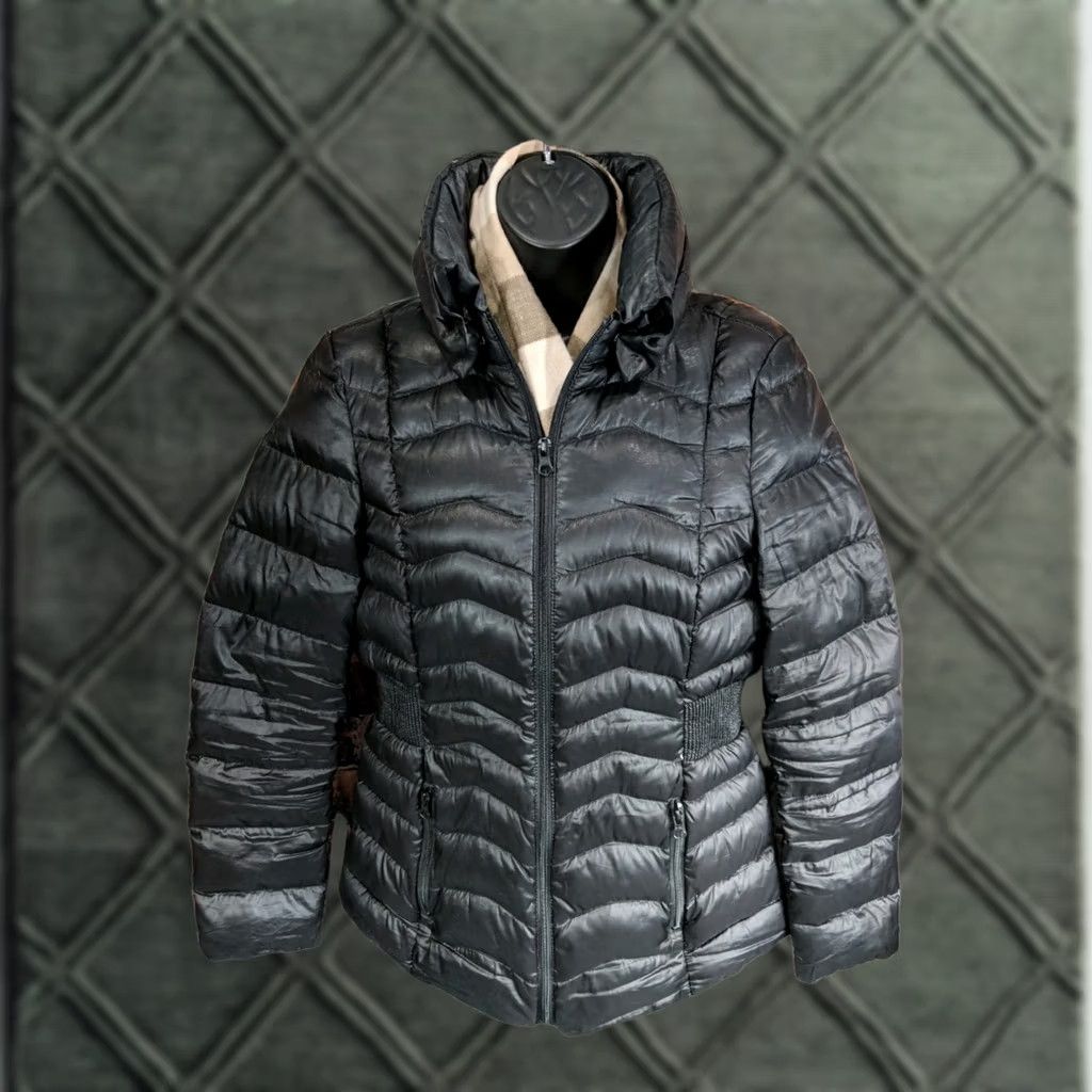 Vintage a.n.a Puffer Jacket Womens Small Black Down Lightweight Packable Hood Winter Size S / US 4 / IT 40 - 1 Thumbnail
