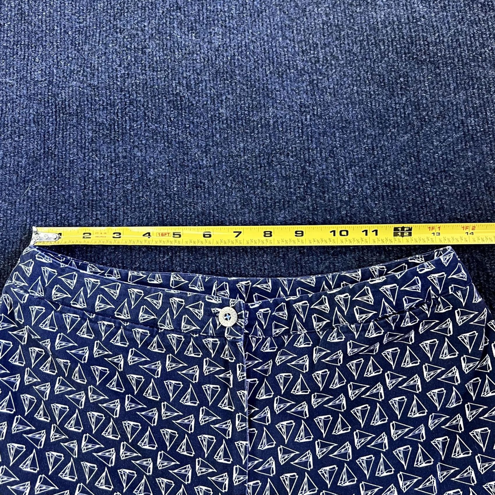 Liz Claiborne Liz Claiborne Womens 10P Blue Sailboat Print Chino Straight Leg Cotton Pants Size 32" / US 10 / IT 46 - 6 Thumbnail
