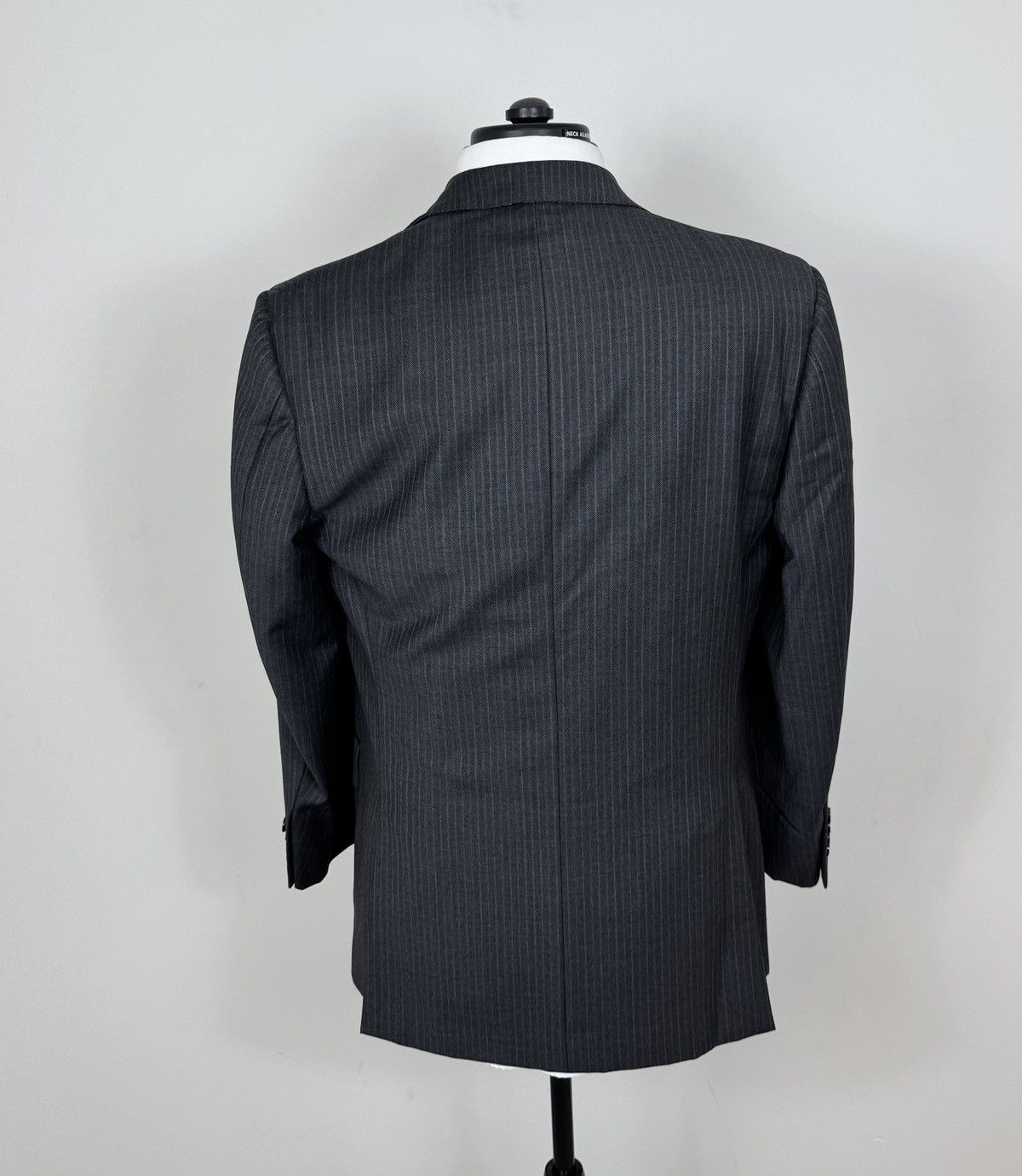 Ermenegildo Zegna Ermenegildo Zegna Su Misura Men’s Gray Striped Wool Blazer Size 38R - 9 Thumbnail