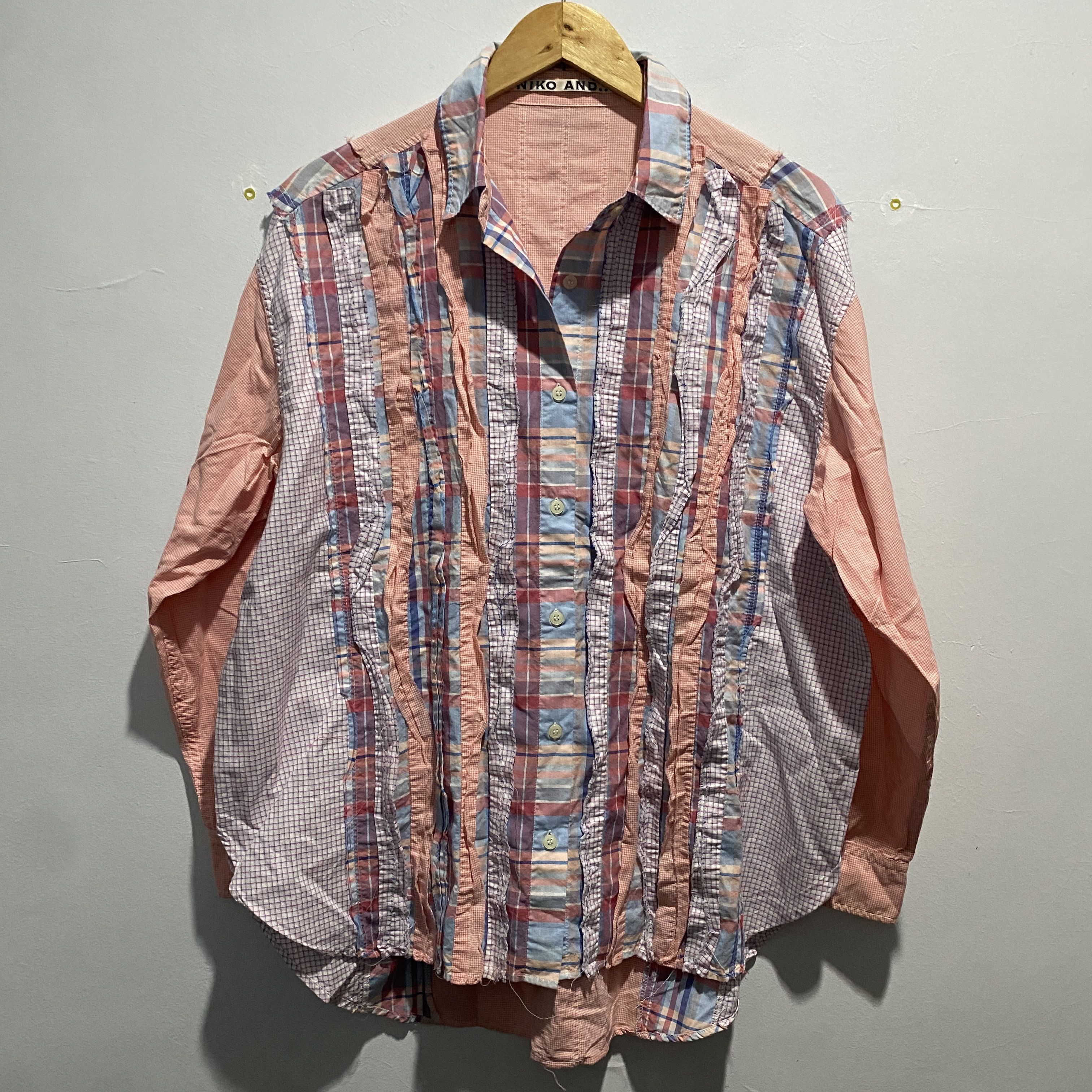 Japanese Brand Niko and... Japan Ribbon Rebuild Patchwork Shirt L Size US L / EU 52-54 / 3 - 1 Thumbnail