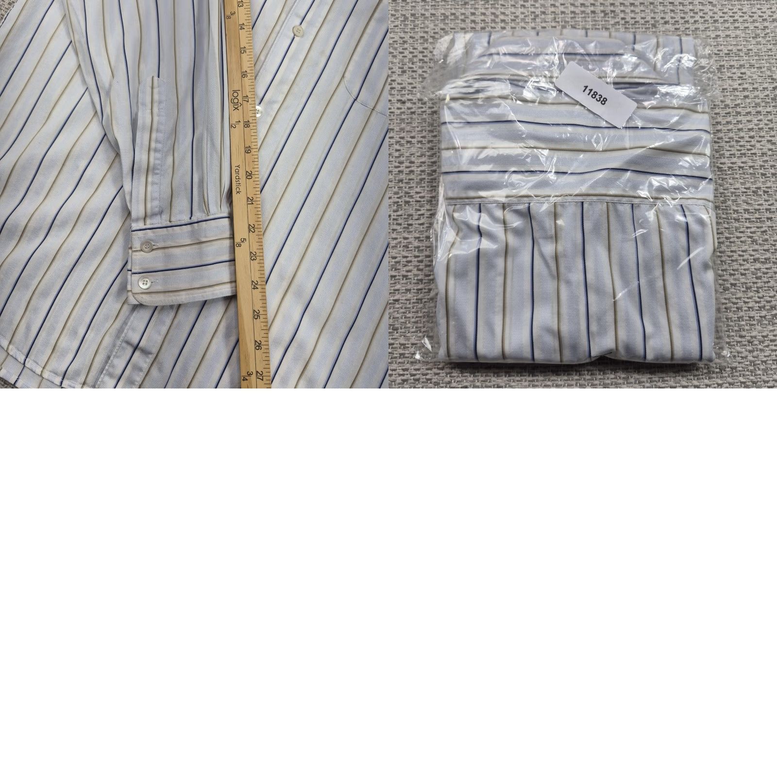 Ermenegildo Zegna Ermenegildo Zegna Button Up Shirt Mens Large White Stripe Long Sleeve Dress Shirt Size 42R - 9 Thumbnail