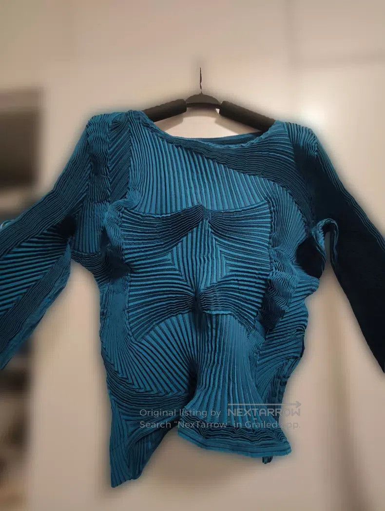 Issey Miyake Issey Miyake Peacock Blue Long Sleeve Size M / US 6-8 / IT 42-44 - 3 Thumbnail