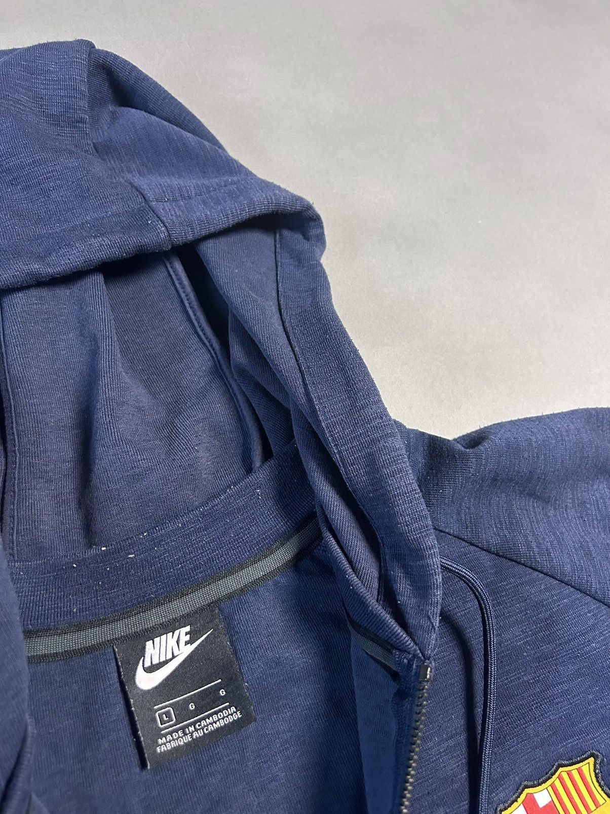 Nike FC Barcelona Nike navy zip hoodie tech fleece style Size US L / EU 52-54 / 3 - 4 Thumbnail