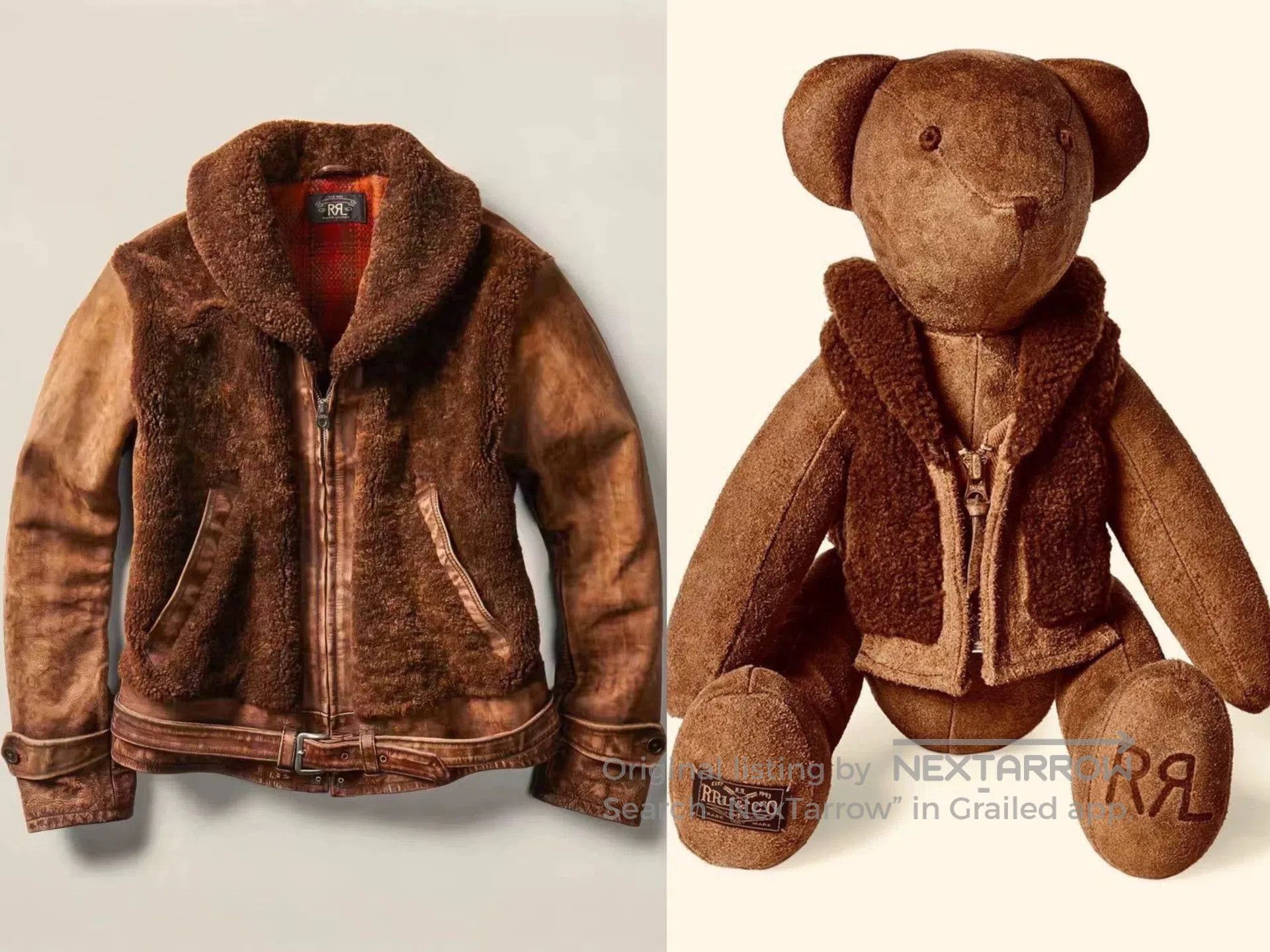 RRL Ralph Lauren Rare Double RL Brown Leather Jacket. Size US XL / EU 56 / 4 - 2 Thumbnail