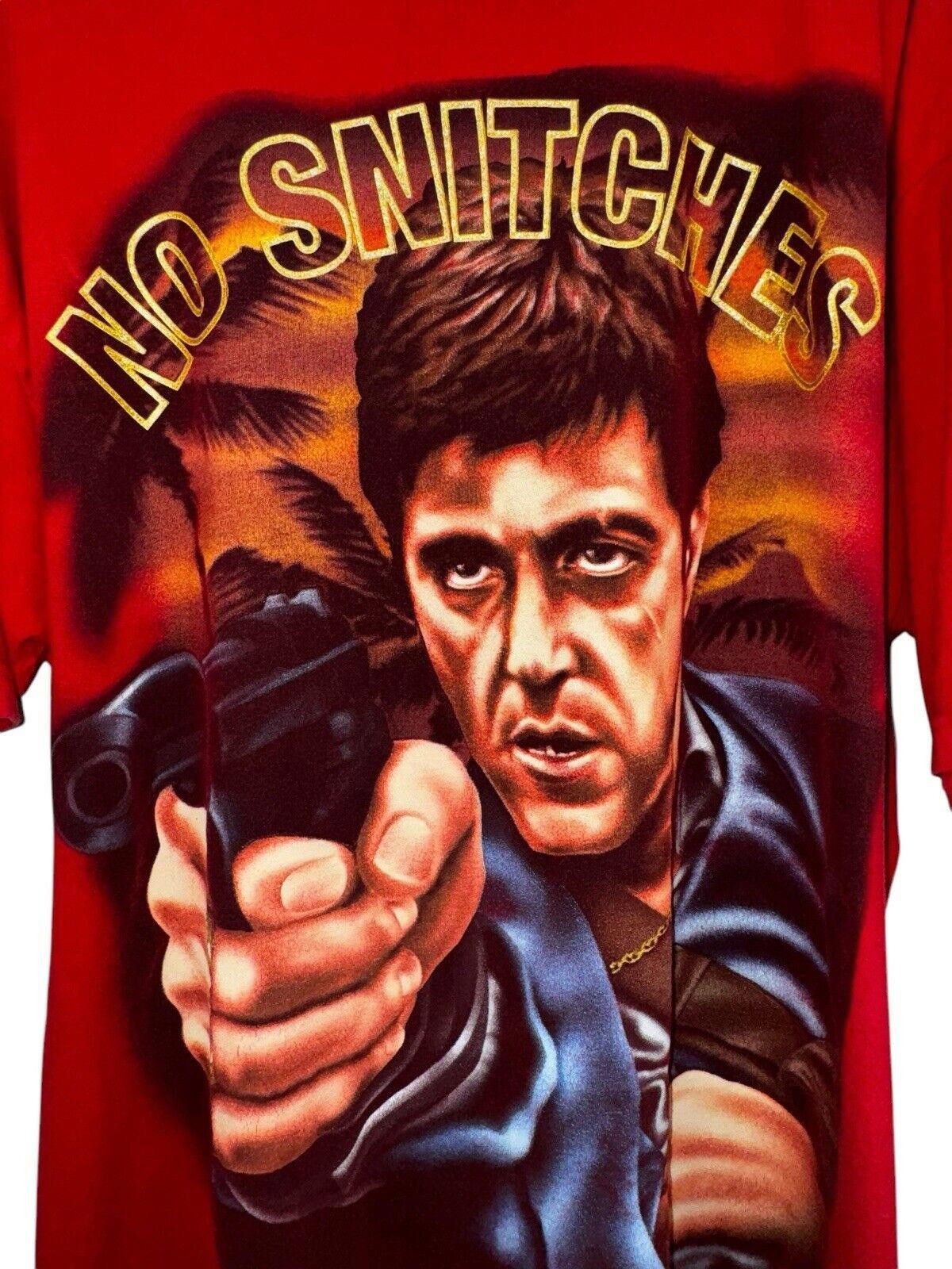 Designer Vintage Scarface Clothing Co Mega Print Red Shirt 2XL Size US XXL / EU 58 / 5 - 2 Thumbnail