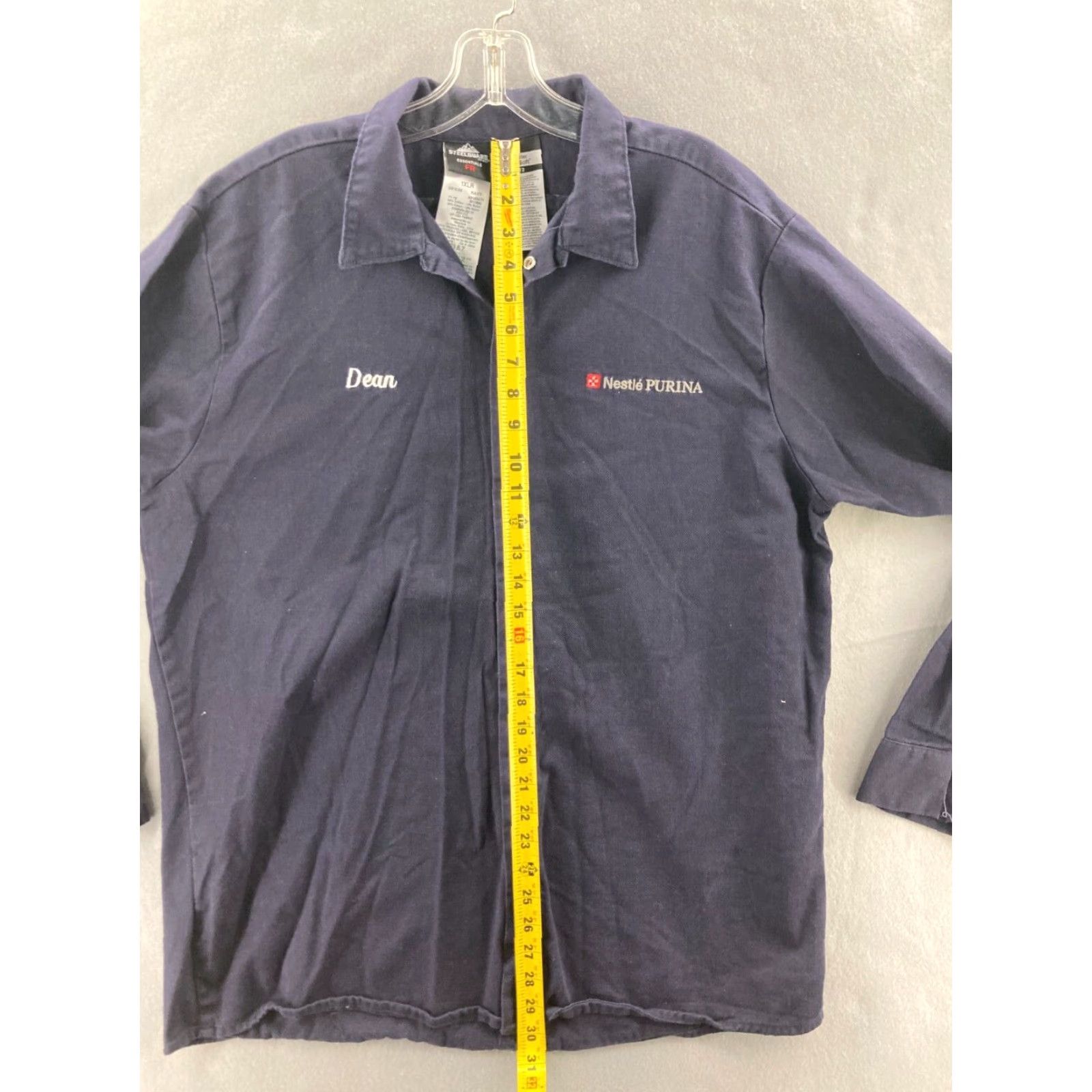 Vintage SteelGuard Shirt Mens XL Blue Cotton Blend FR 1XLR Nestle Purina Size US XL / EU 56 / 4 - 4 Thumbnail