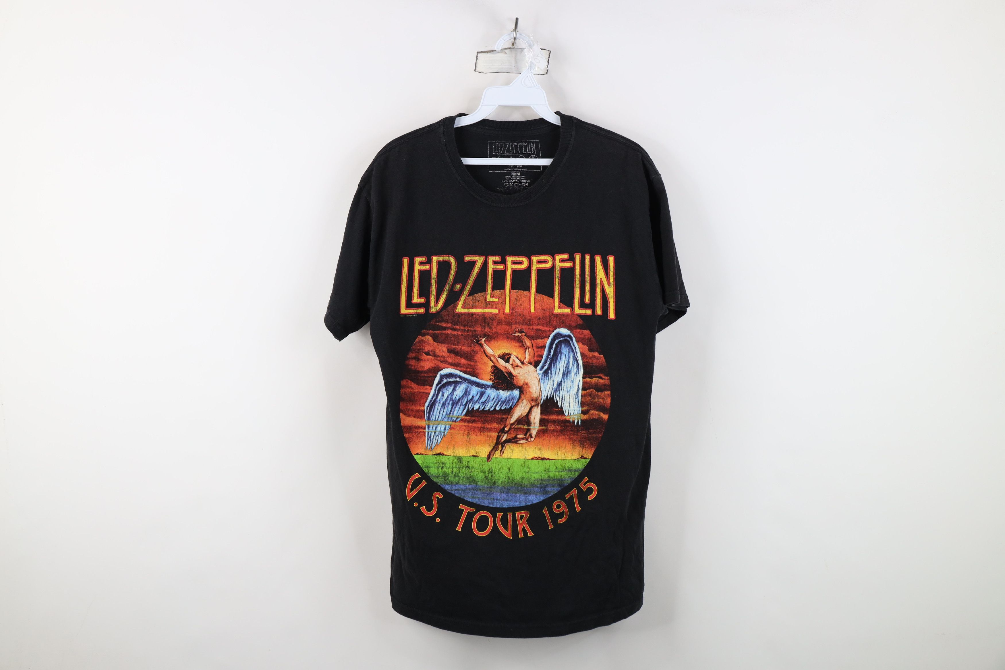 Vintage Retro 1975 US Tour Led Zeppelin Band T-Shirt Black ZOSO Size US M / EU 48-50 / 2 - 1 Thumbnail