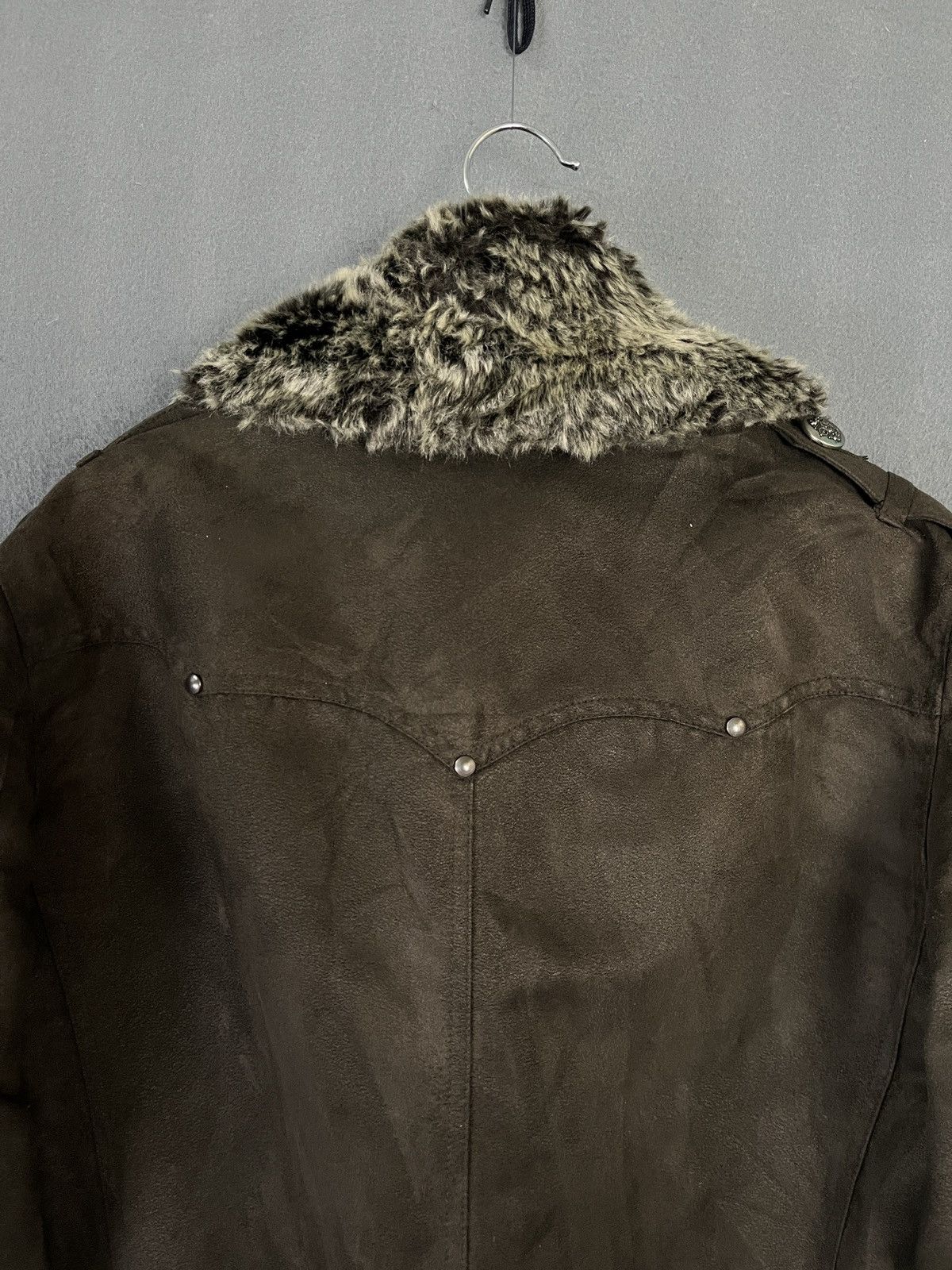 If Six Was Nine × Japanese Brand × Mossimo Mossimo Sport Faux Fur Collar Belted Jacket Military Style Size US M / EU 48-50 / 2 - 6 Thumbnail