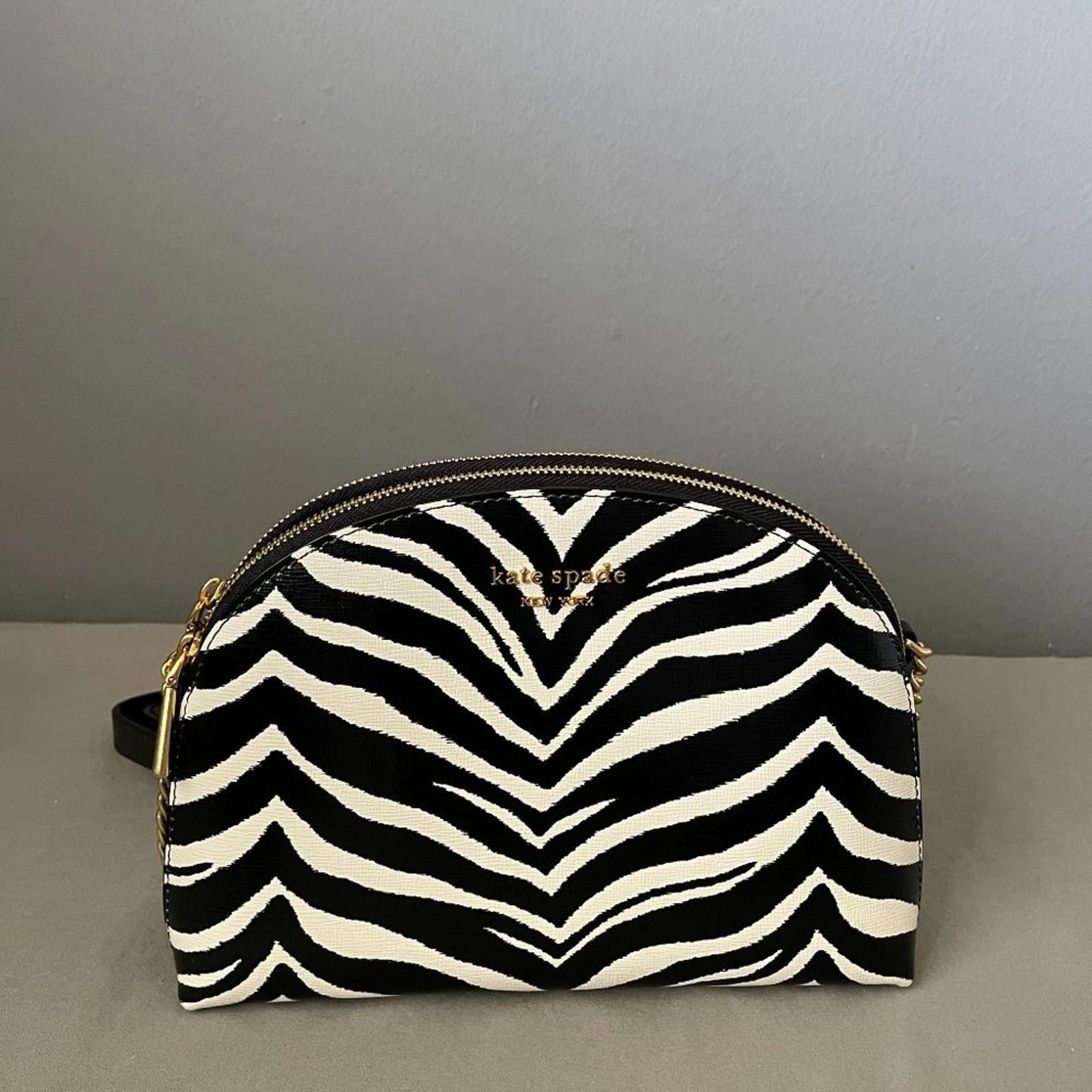 NWT kate spade Morgan Zebra Double-zip Dome Crossbody
