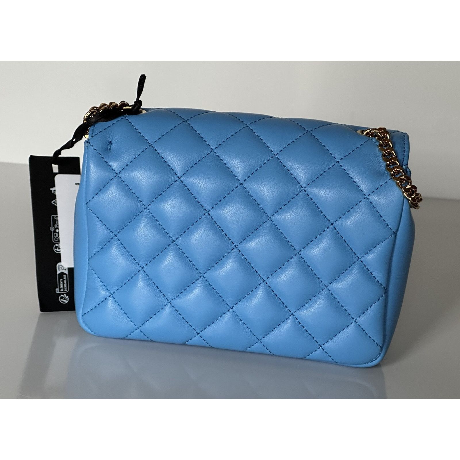 Versace Versace Quilted Leather Blue Small Shoulder Bag DBFI163S Size ONE SIZE - 6 Thumbnail