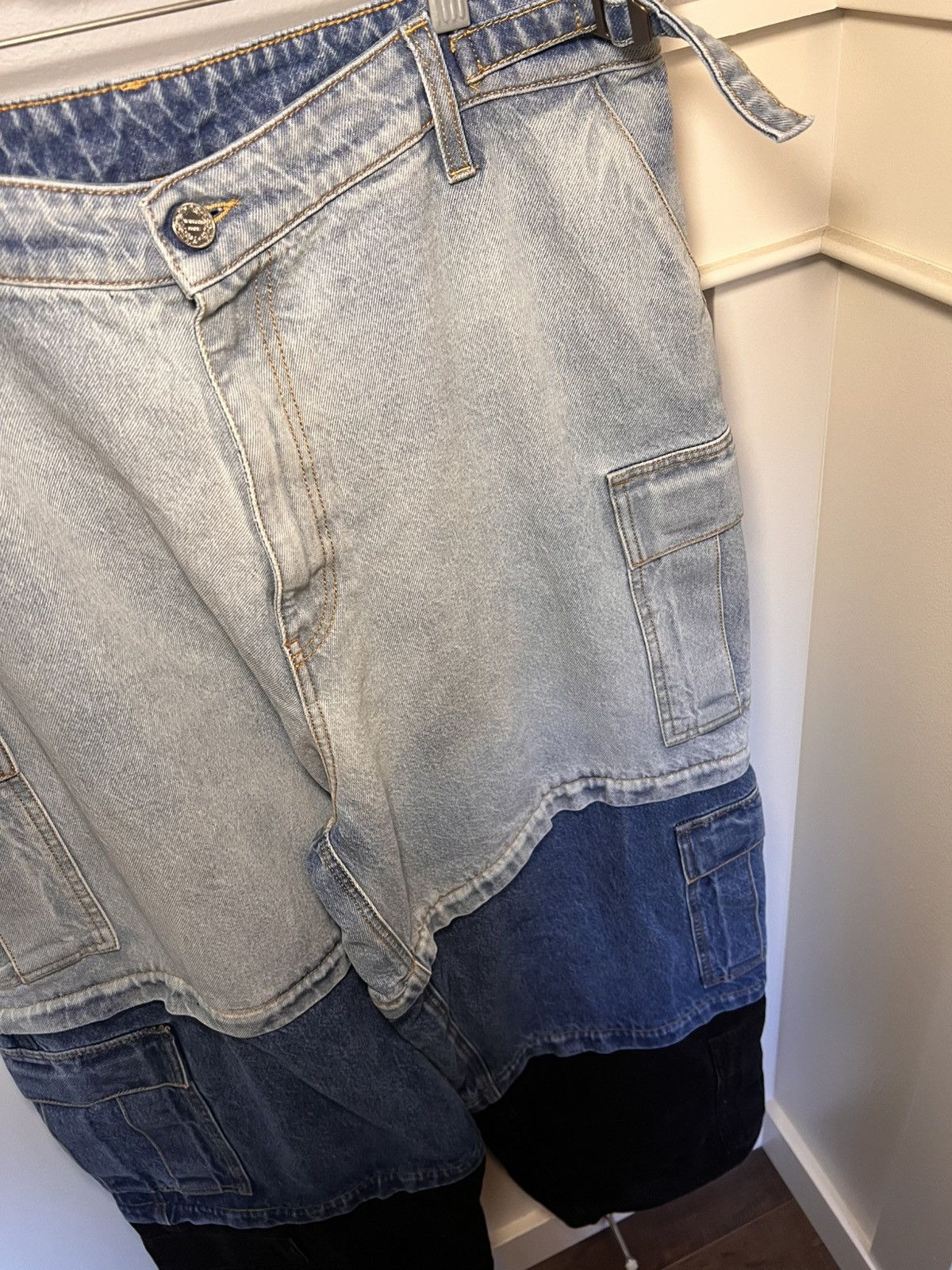 Vetements Vetements Blue & Black Runway Deconstructed Cargo Pants Size US 34 / EU 50 - 9 Thumbnail