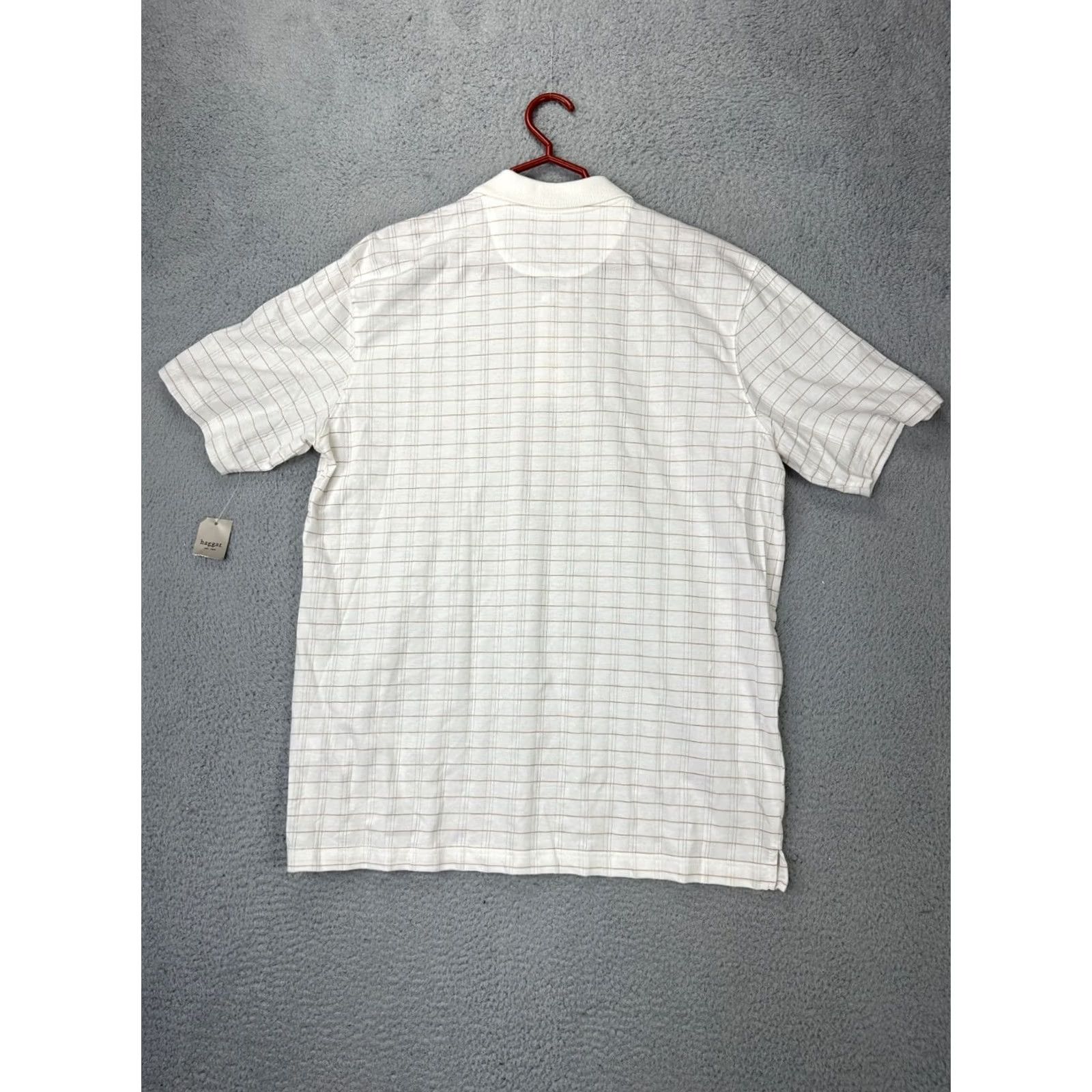 Haggar Haggar Polo Shirt Adult Large White Plaid Casual Short Sleeve Rugby Mens NEW Size US L / EU 52-54 / 3 - 4 Thumbnail