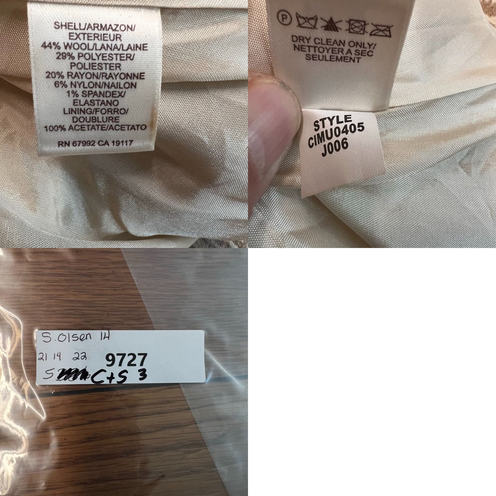 Vintage Sigrid Olsen Blazer Women's Size 14 Wool Floral Brown Tan Collection City Classic Flower Jacket Blazer Women's 14 Brown Tan © Size XL / US 12-14 / IT 48-50 - 8 Thumbnail