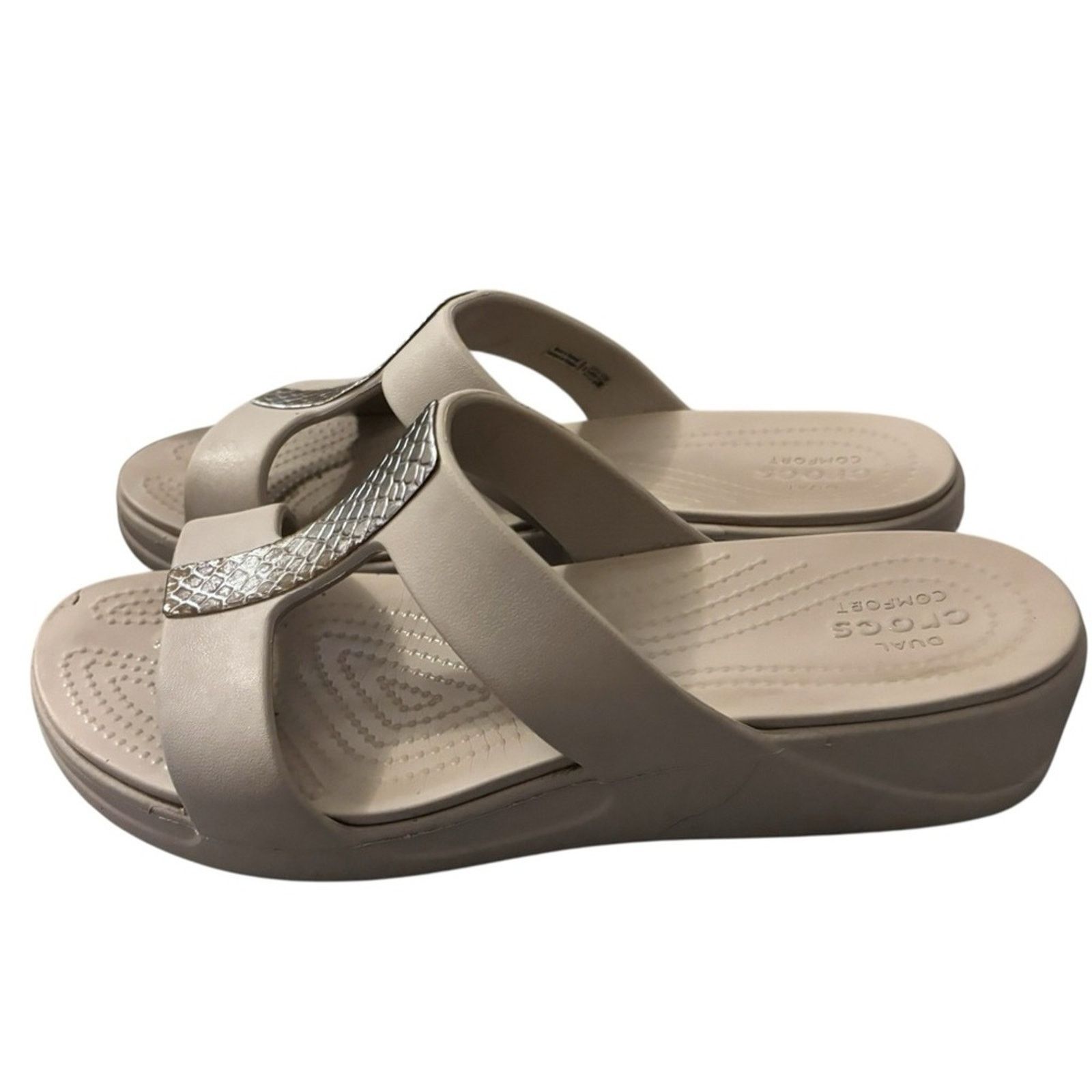 Crocs Crocs Monterey Metallic Wedge Sandals Size US 10 / IT 40 - 1 Thumbnail