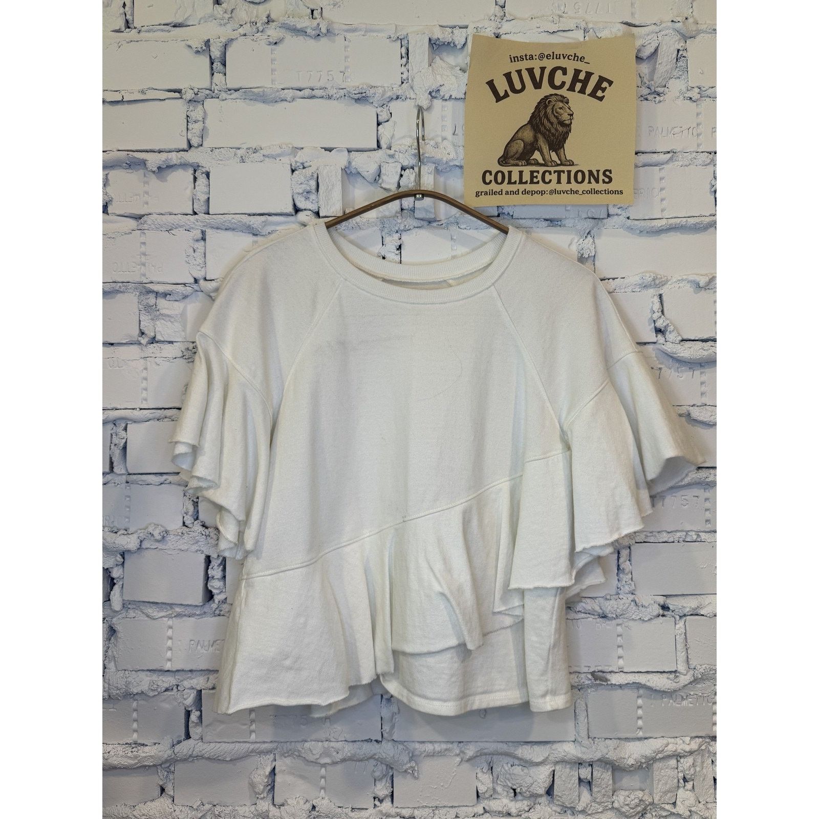 Cinq a Sept Cinq à Sept Womens XS White Ruffle Tiered Short Sleeve Top Size XS / US 0-2 / IT 36-38 - 1 Thumbnail