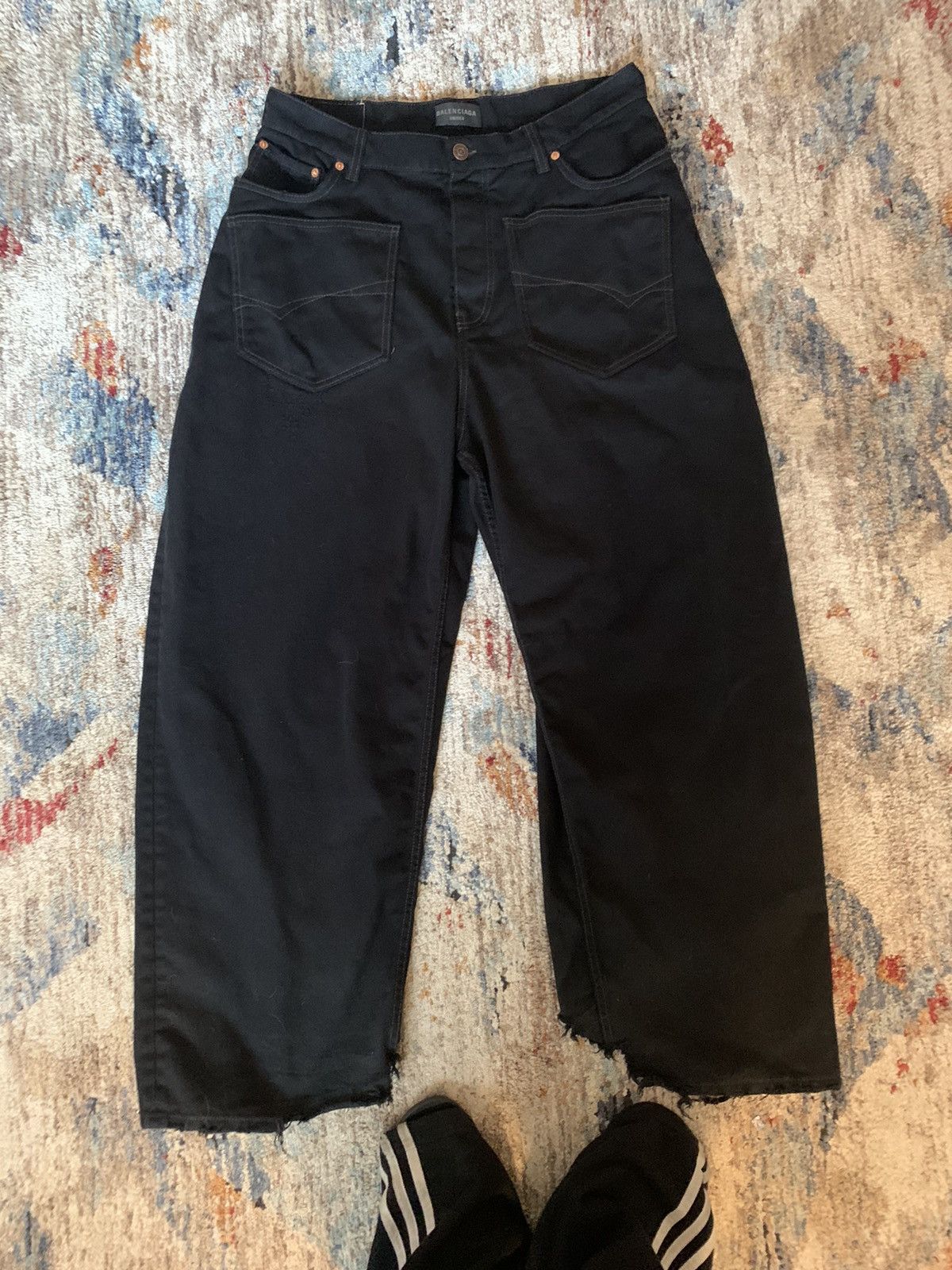 image of Balenciaga Fw22 Patched Pocket Jeans in Black, Men's (Size 34)