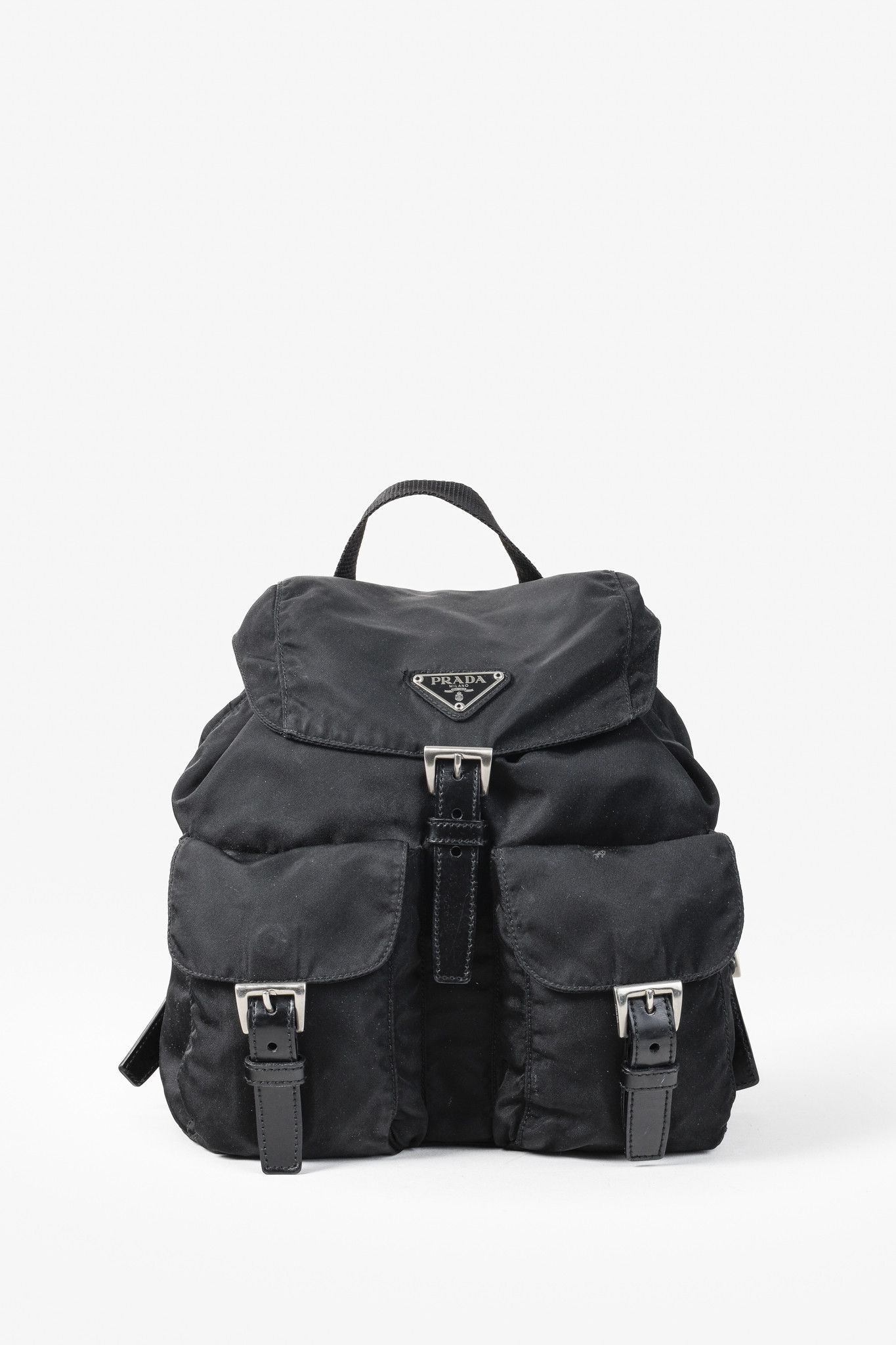 Prada Prada Saffiano-Trimmed Tessuto Backpack Size ONE SIZE - 1 Thumbnail