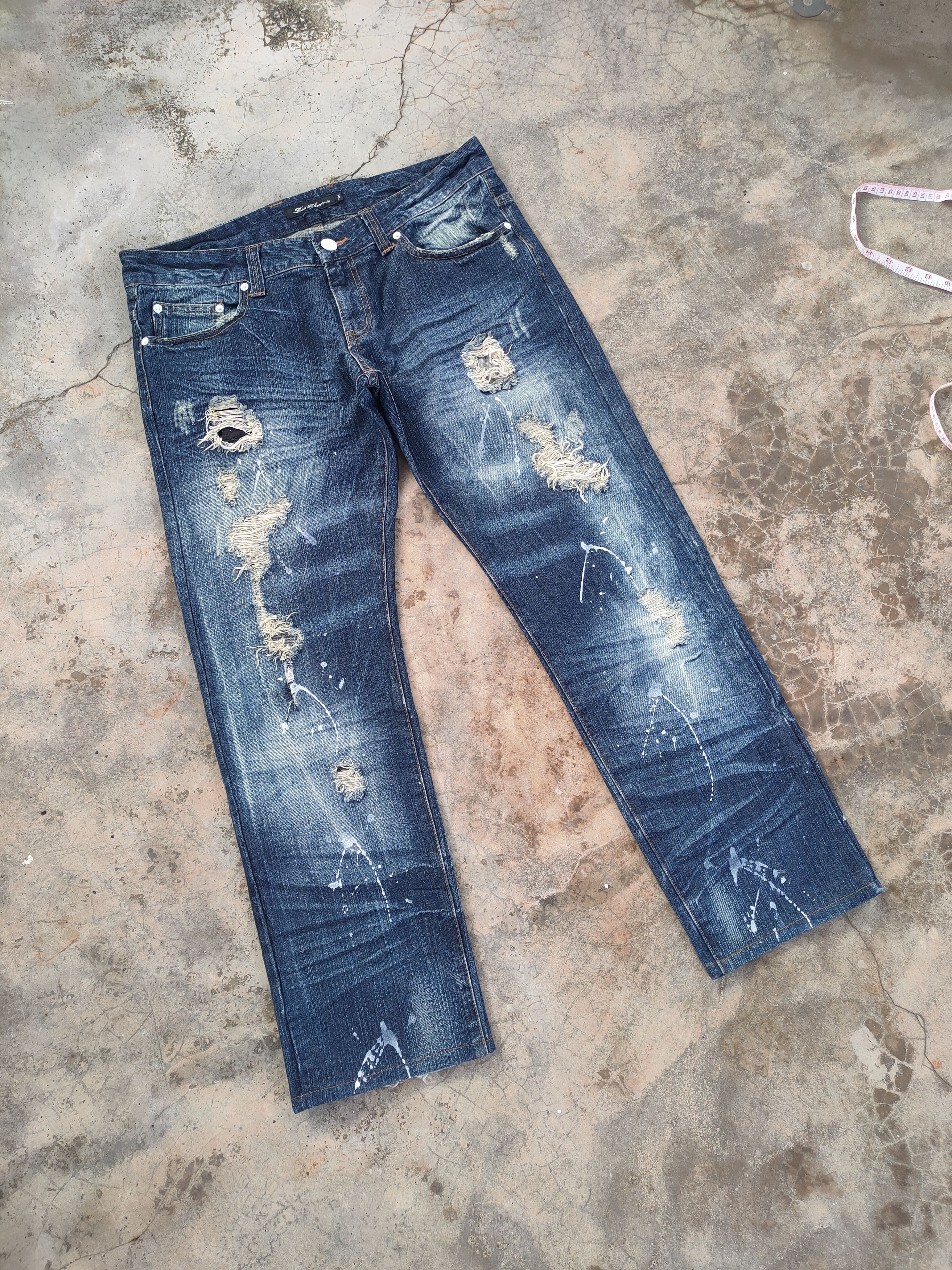 Roots VINTAGE ROOT PAINTER DISTRESSED JEANS DENIM PANTS Size US 35 - 2 Thumbnail